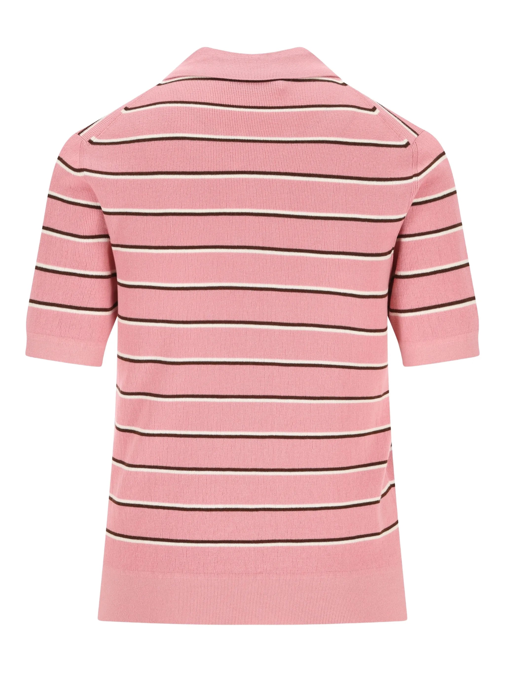 striped-pattern polo top