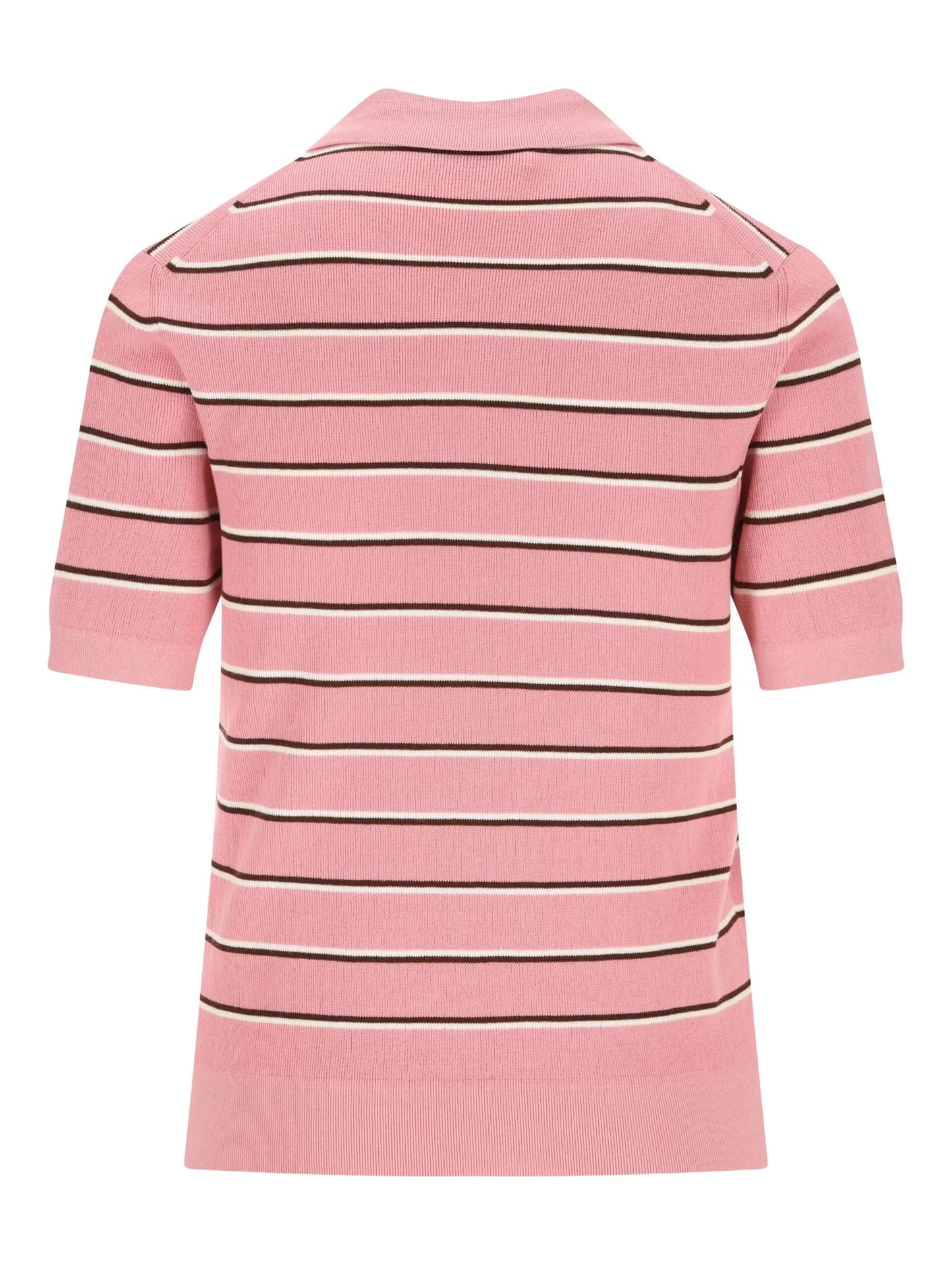 striped-pattern polo top