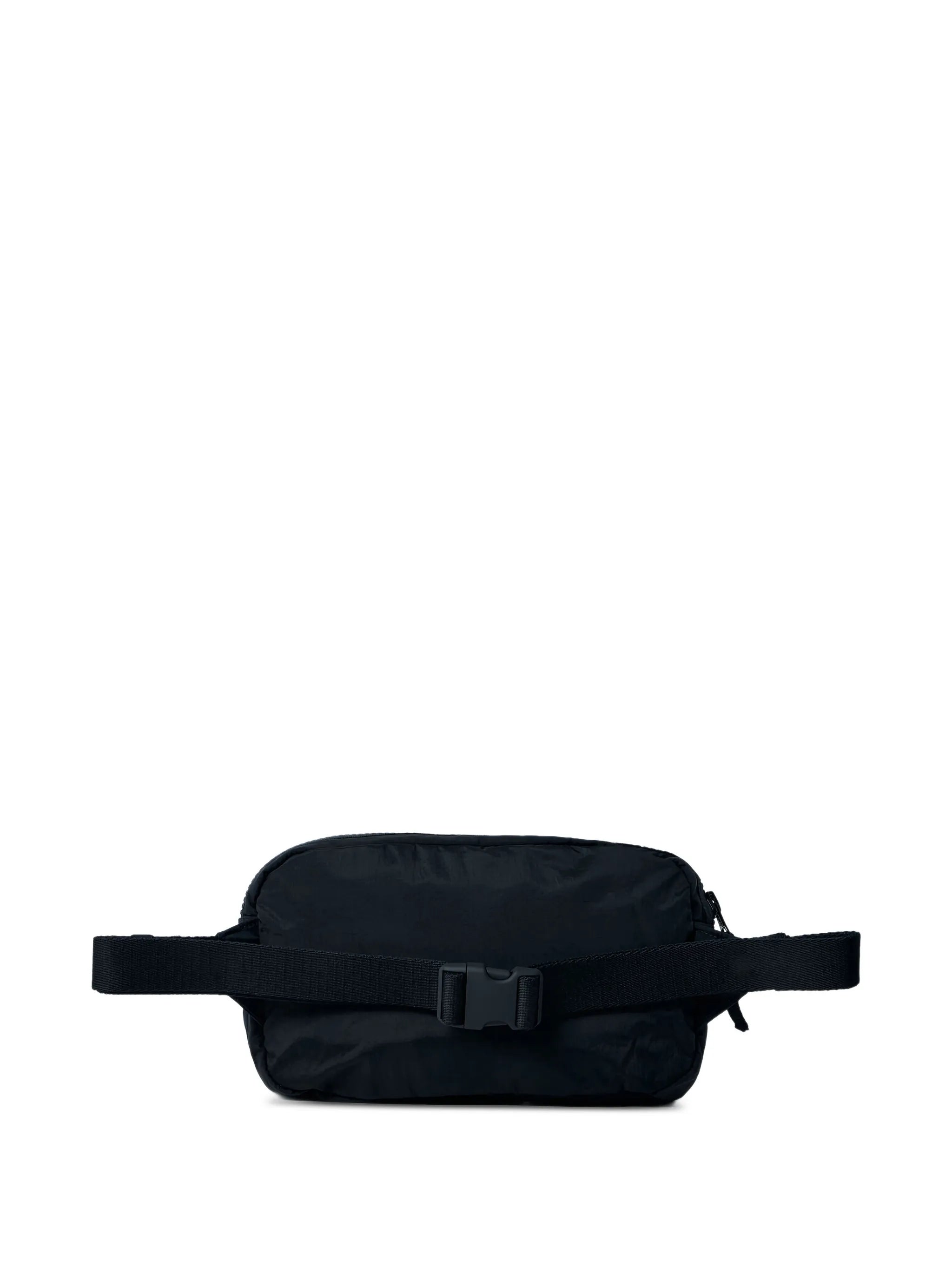 front-zip logo-patch belt bag