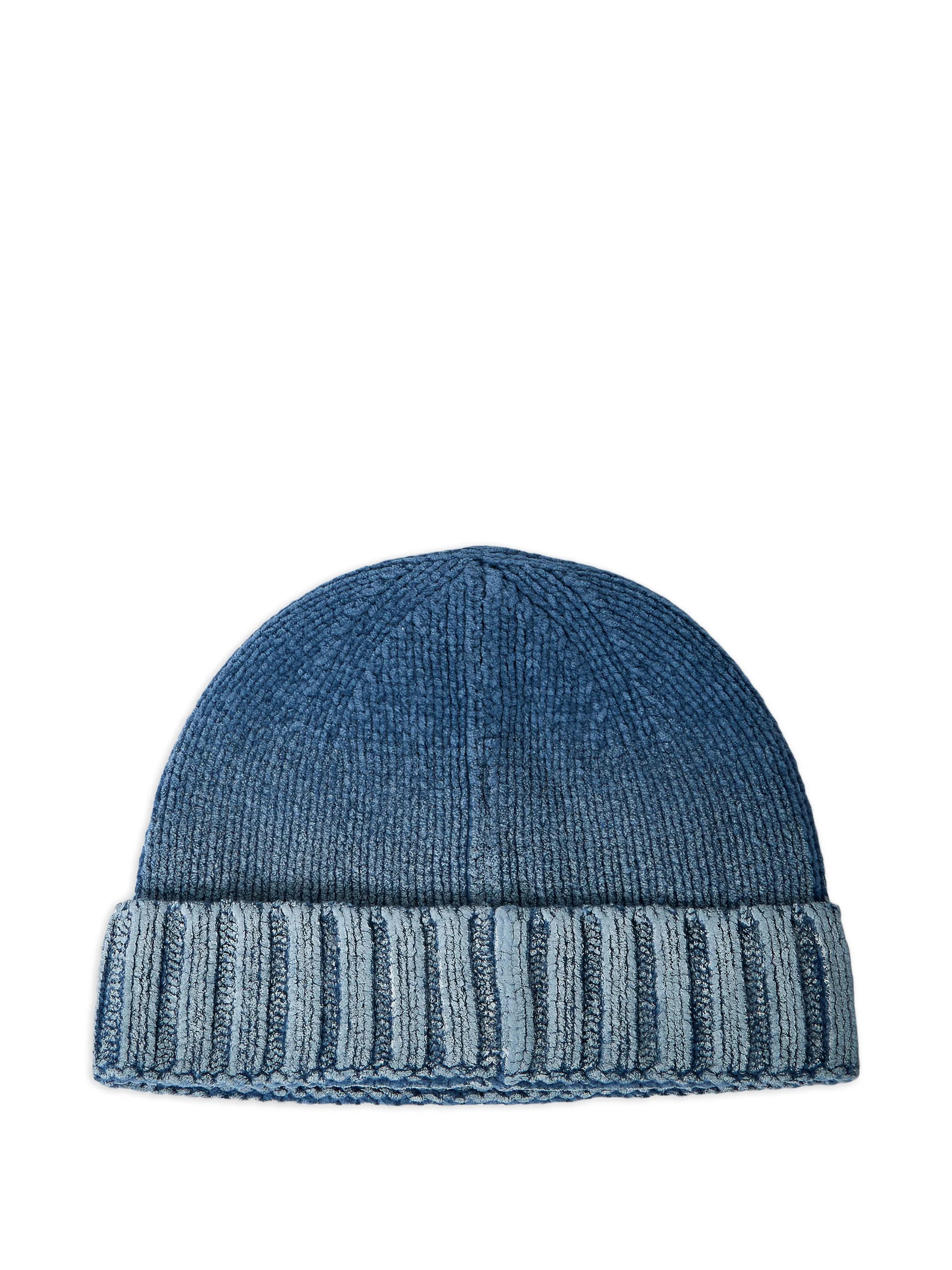 ribbed logo-patch beanie hat
