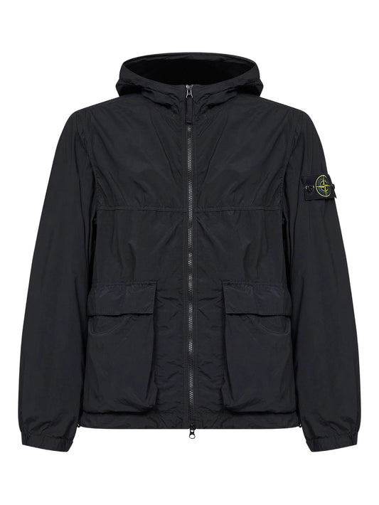 logo-patch hooded jacket