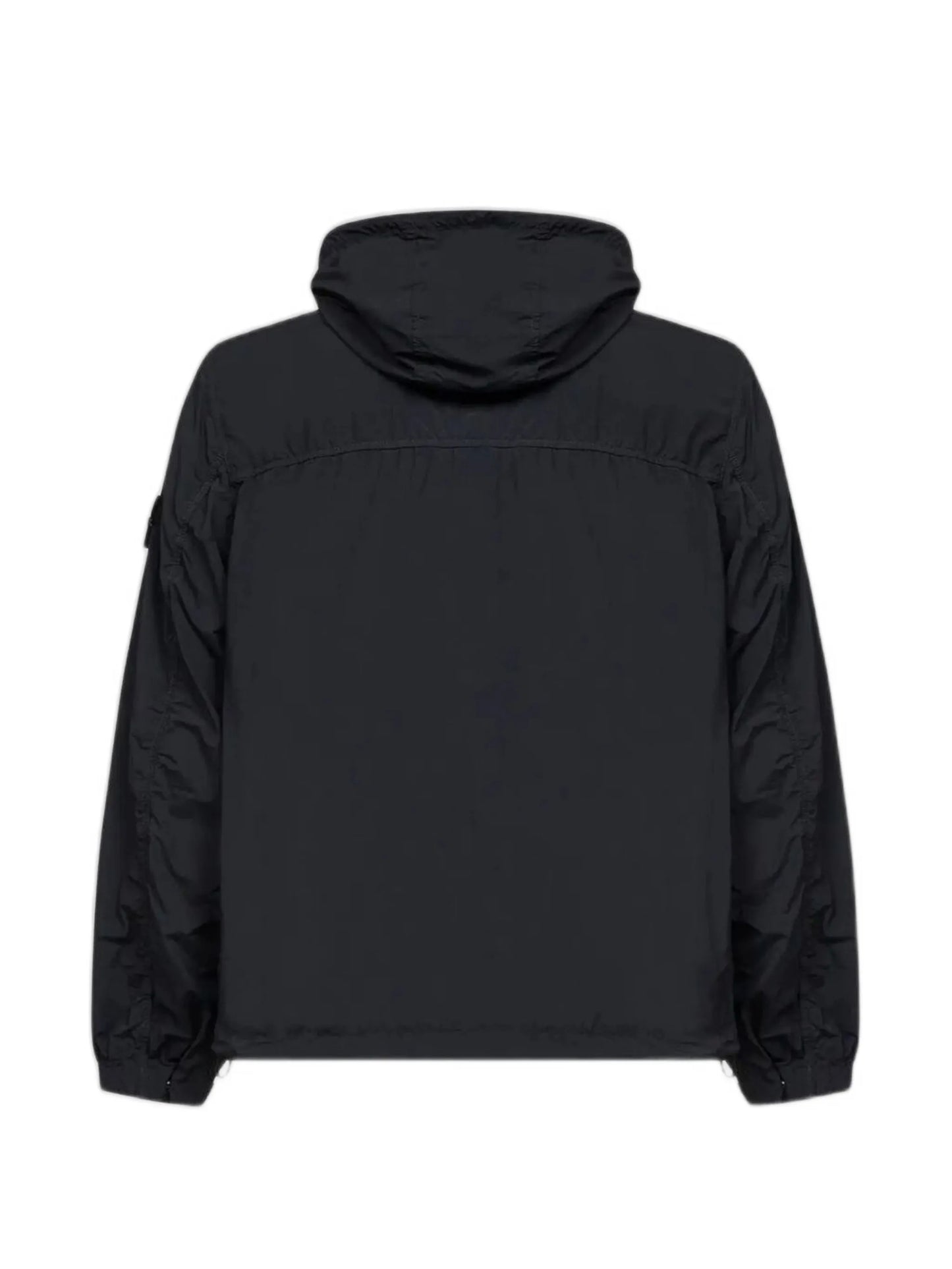 hooded patch-pocket jacket