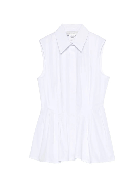 pleated sleeveless shirt