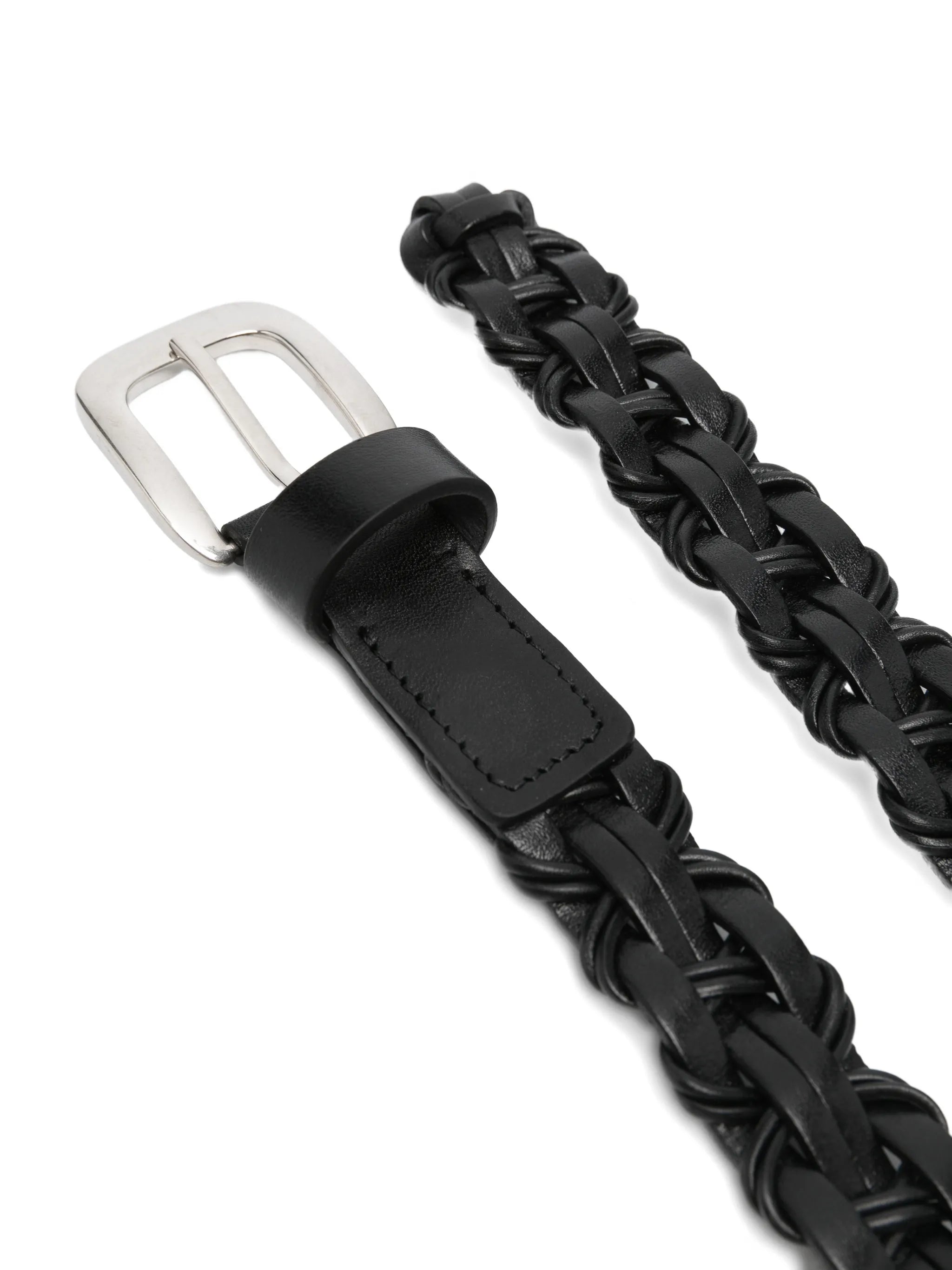 Cord leather belt