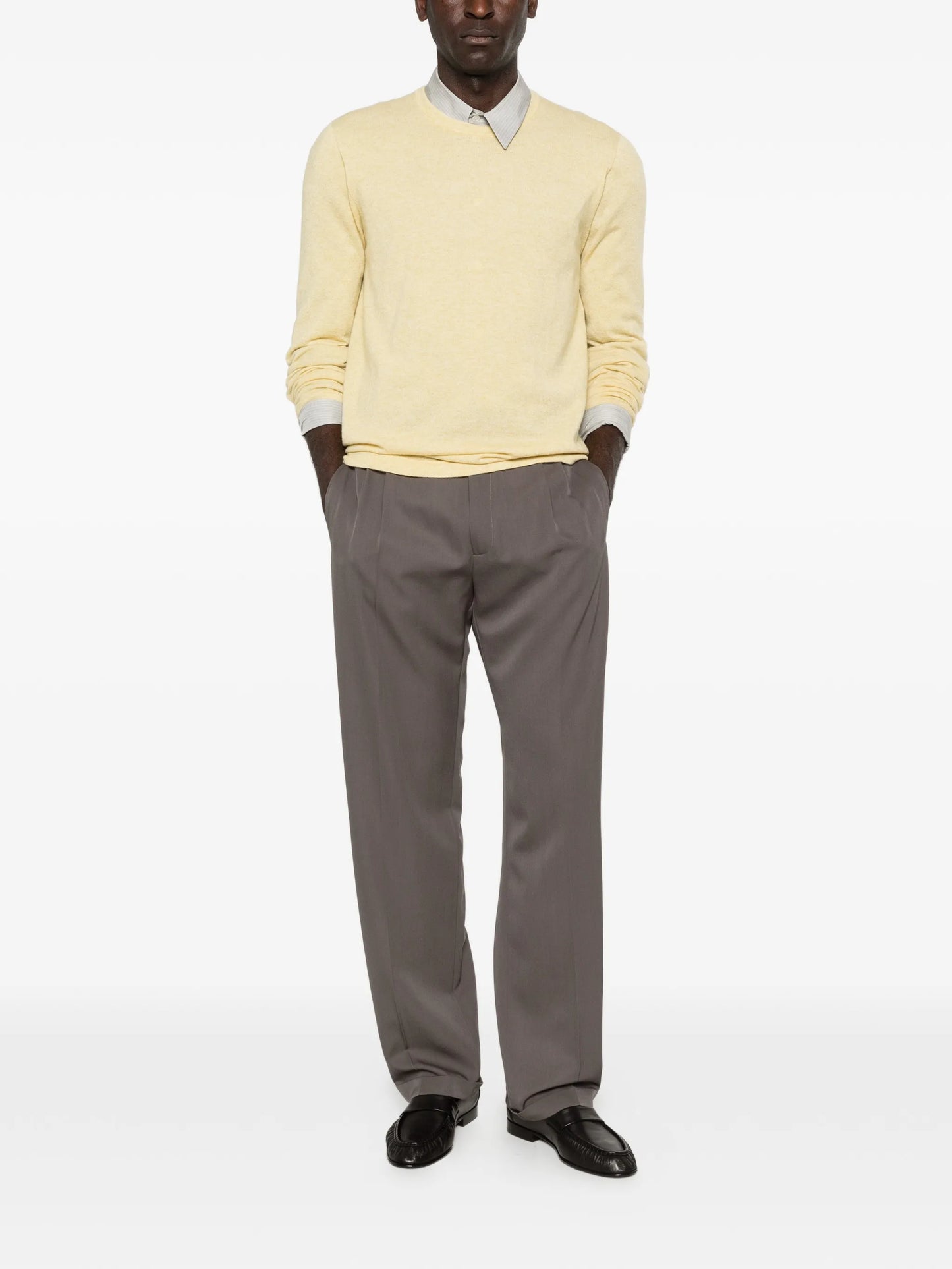 Tosca pleated wool trousers