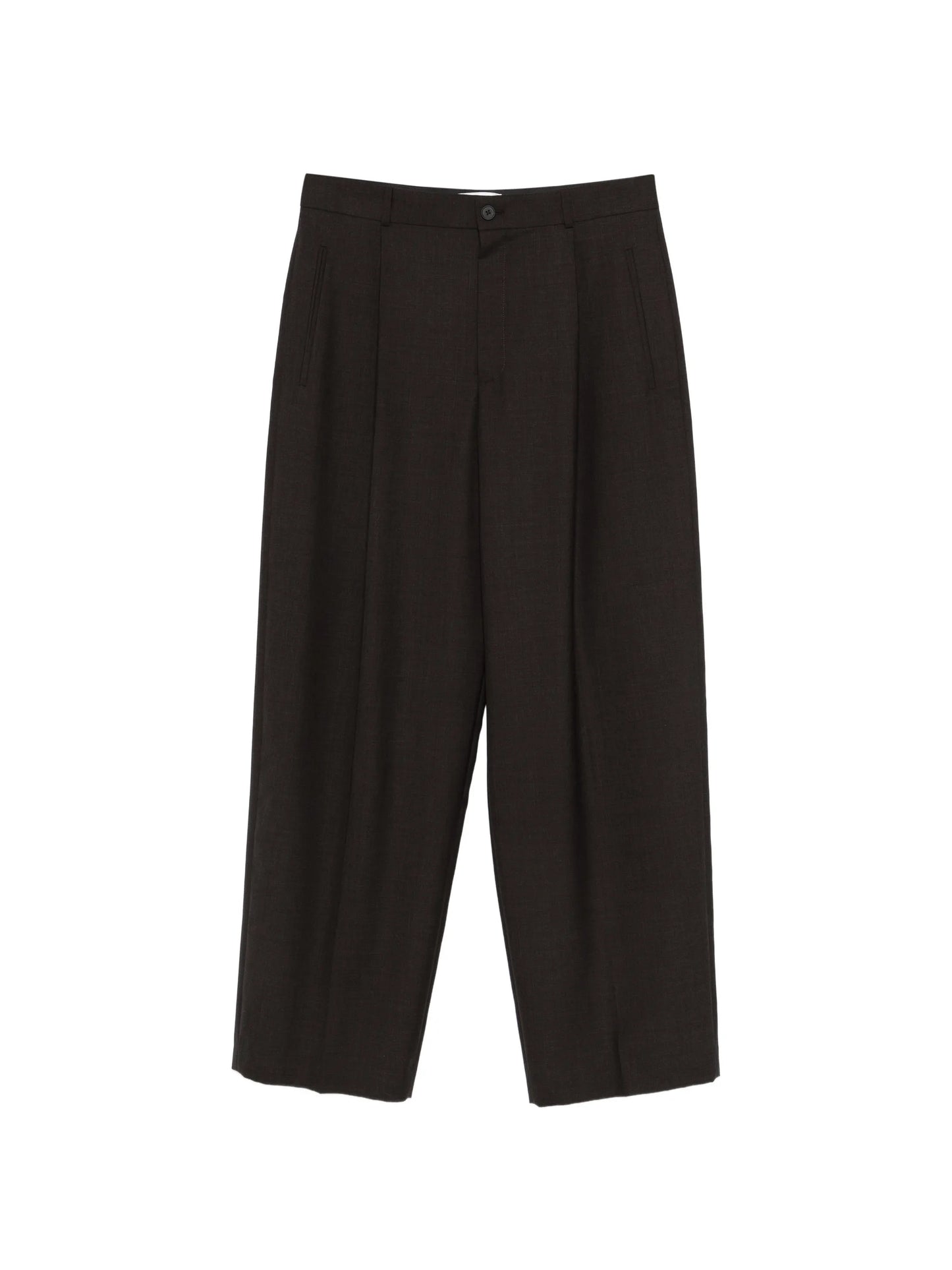 sheep wool pleated trousers