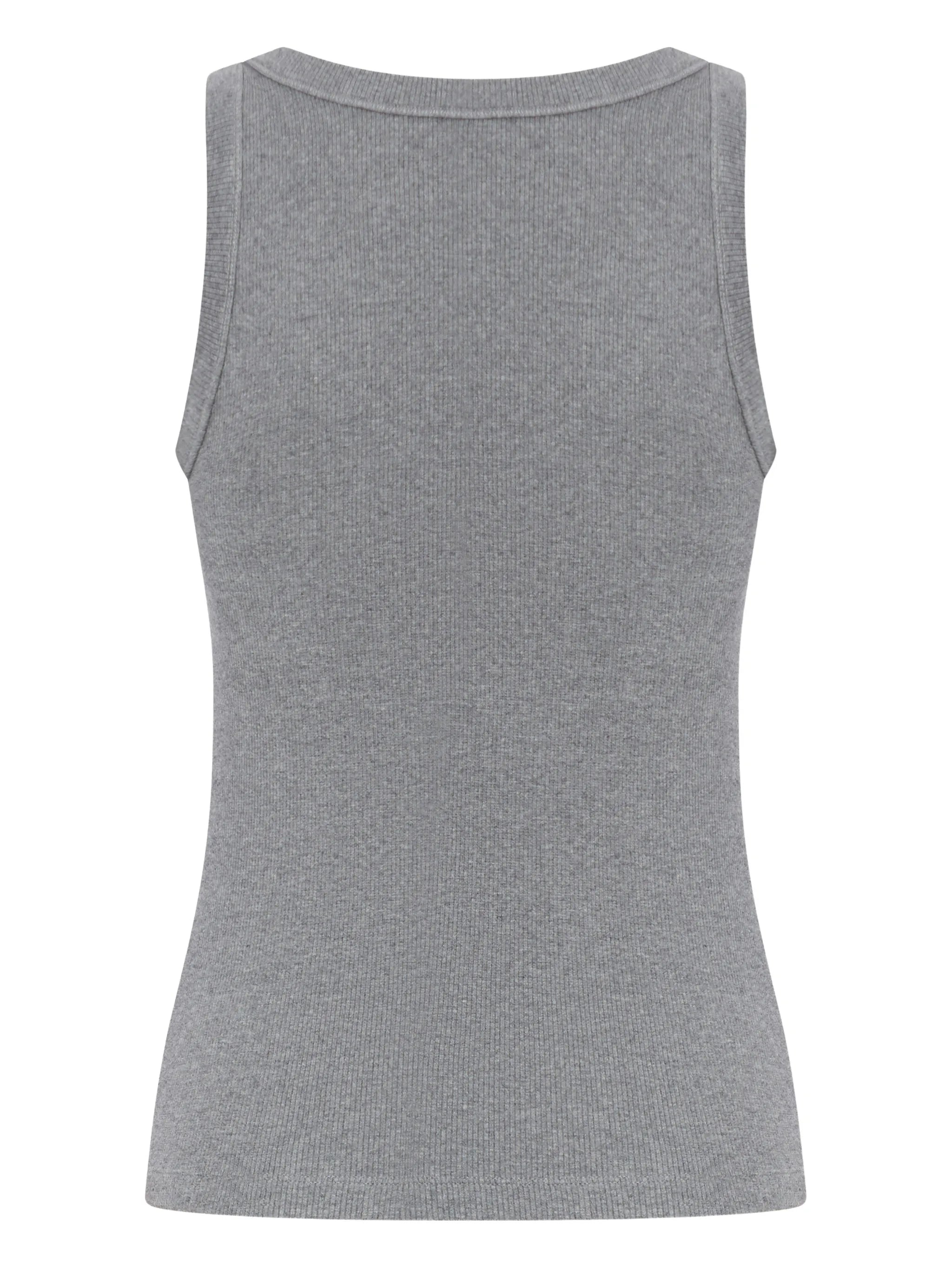 ribbed label tank top