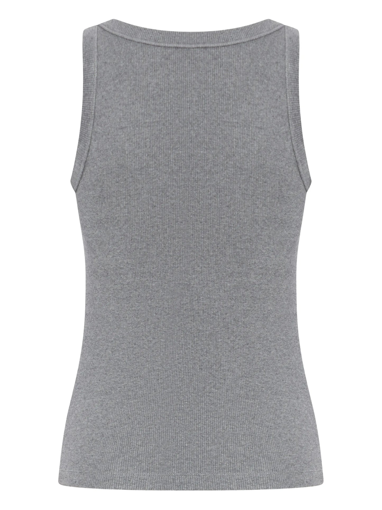 ribbed label tank top