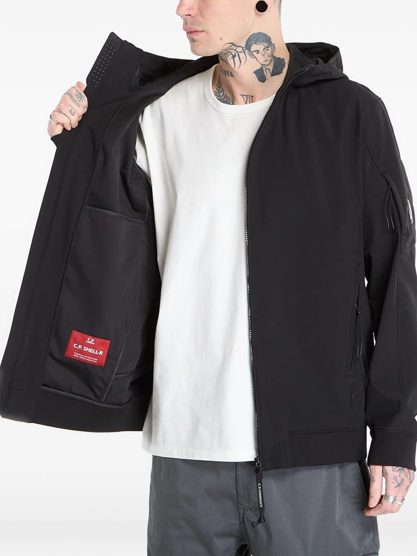 SHELL-R hooded zip jacket