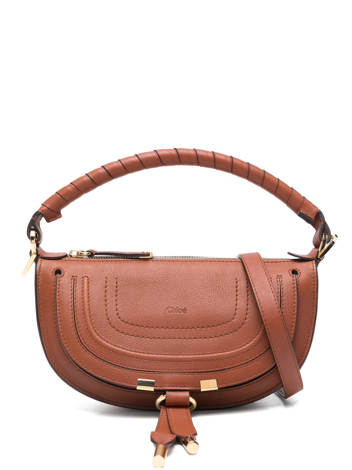mini Marcie twisted-handle leather shoulder bag
