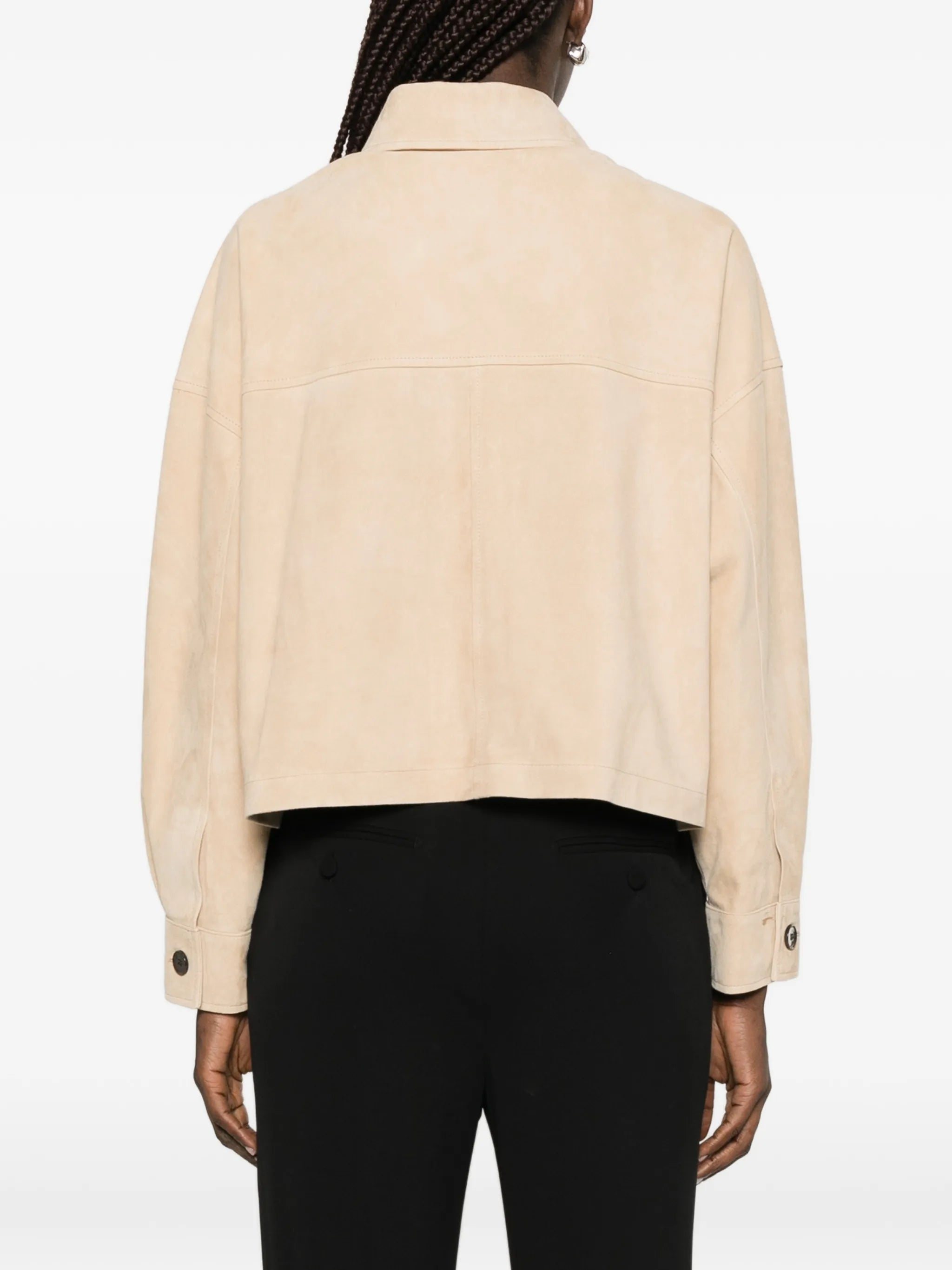 Miri front pocket leather jacket