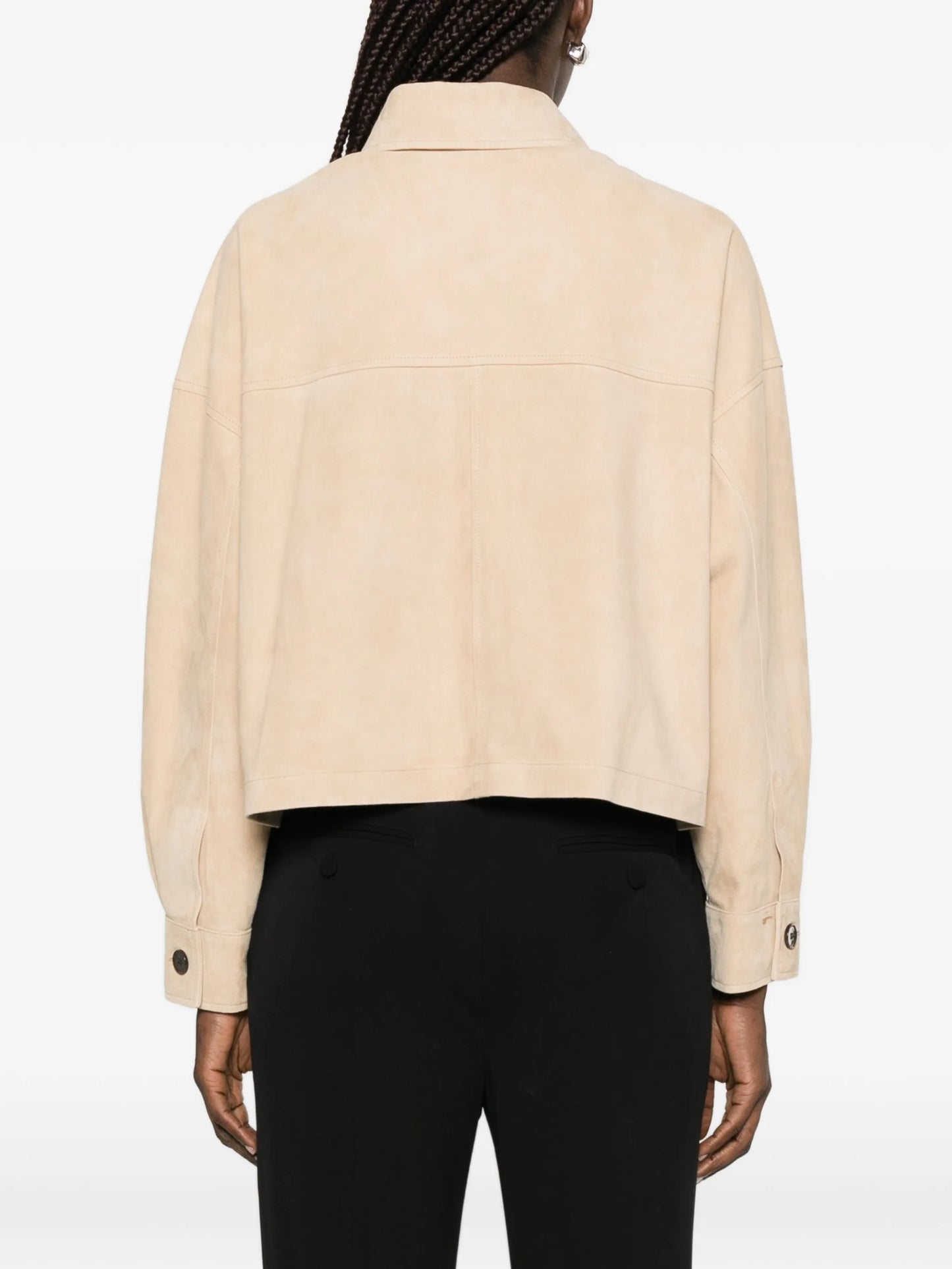 Miri front pocket leather jacket