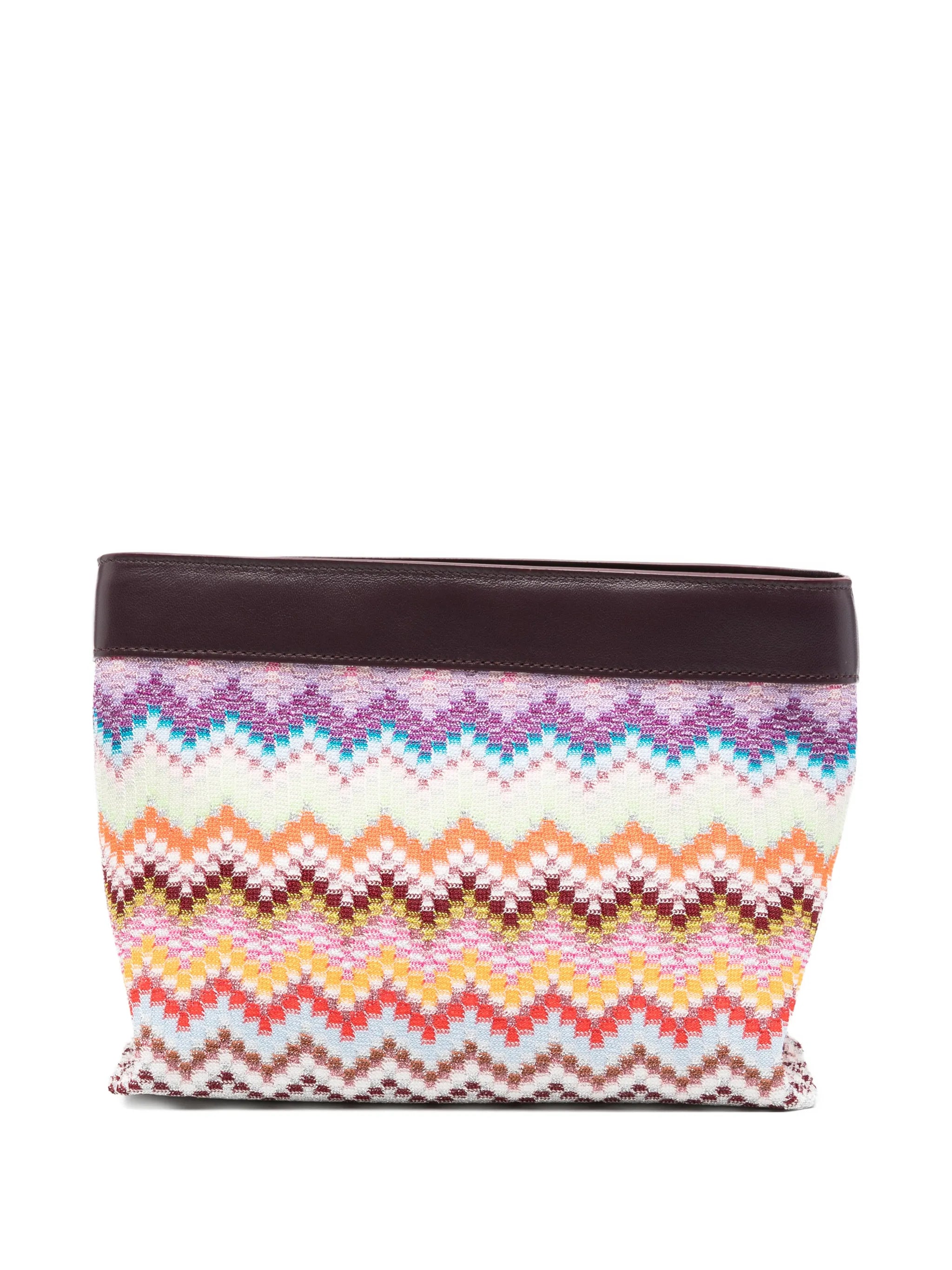large Raschel zig zag clutch bag