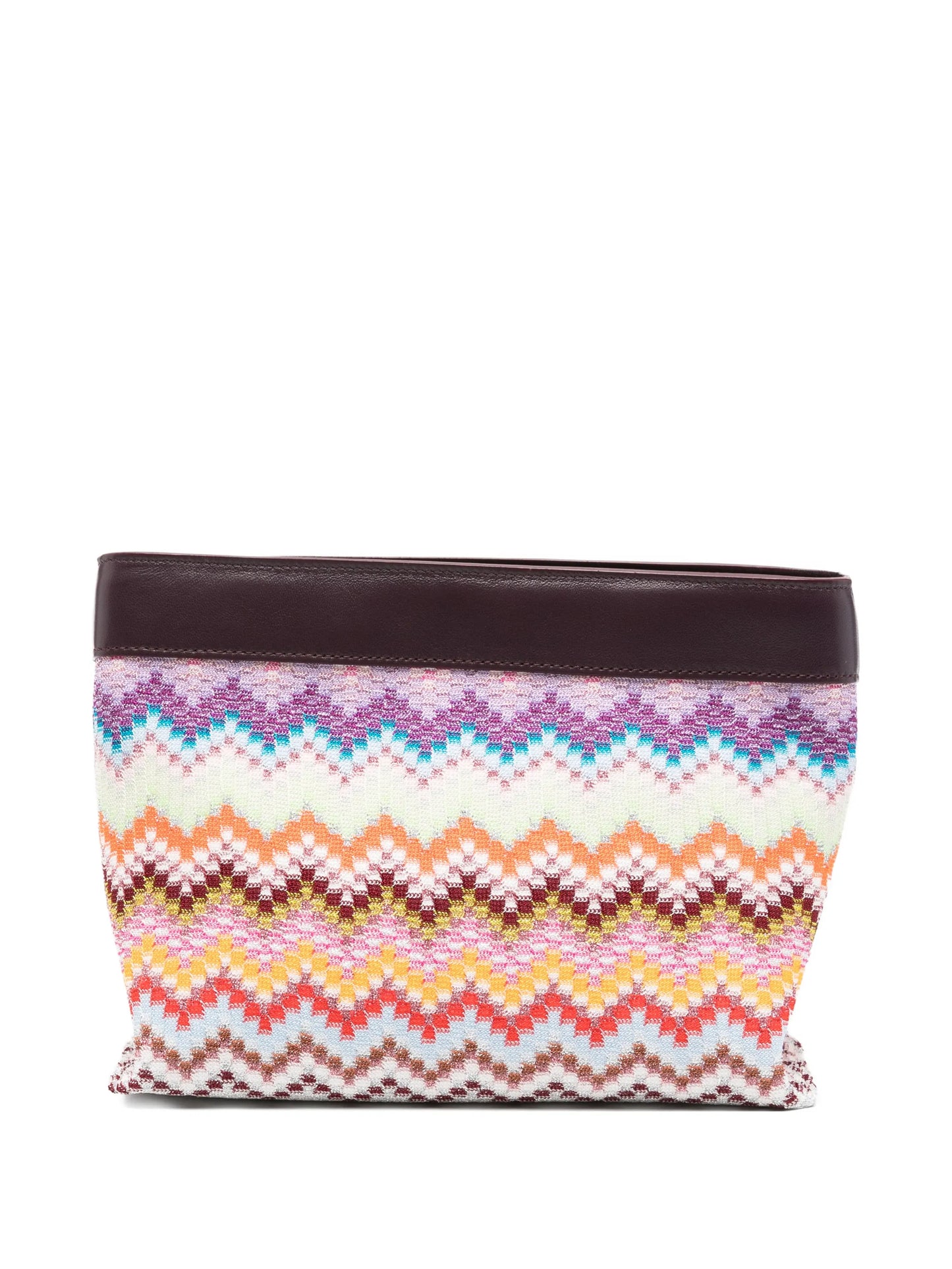 large Raschel zig zag clutch bag