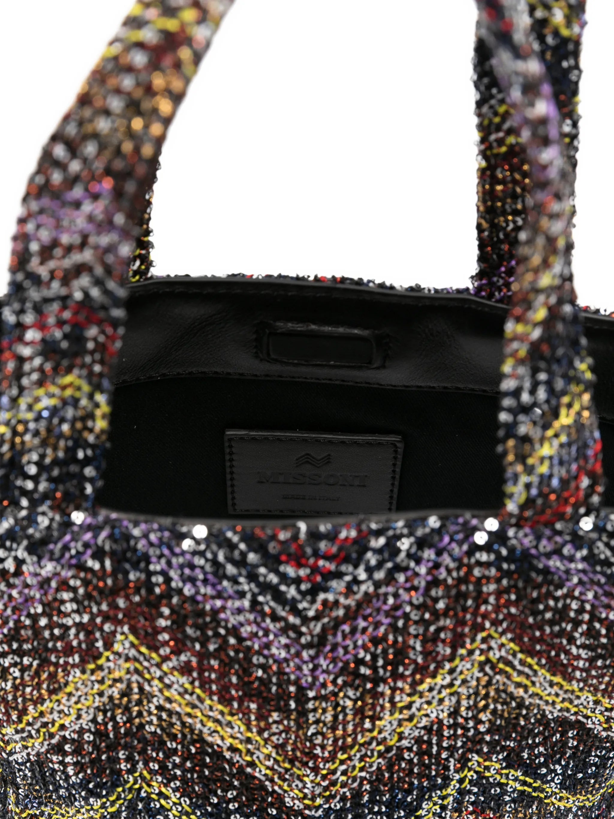 mini Caperdoni sequin chevron tote bag