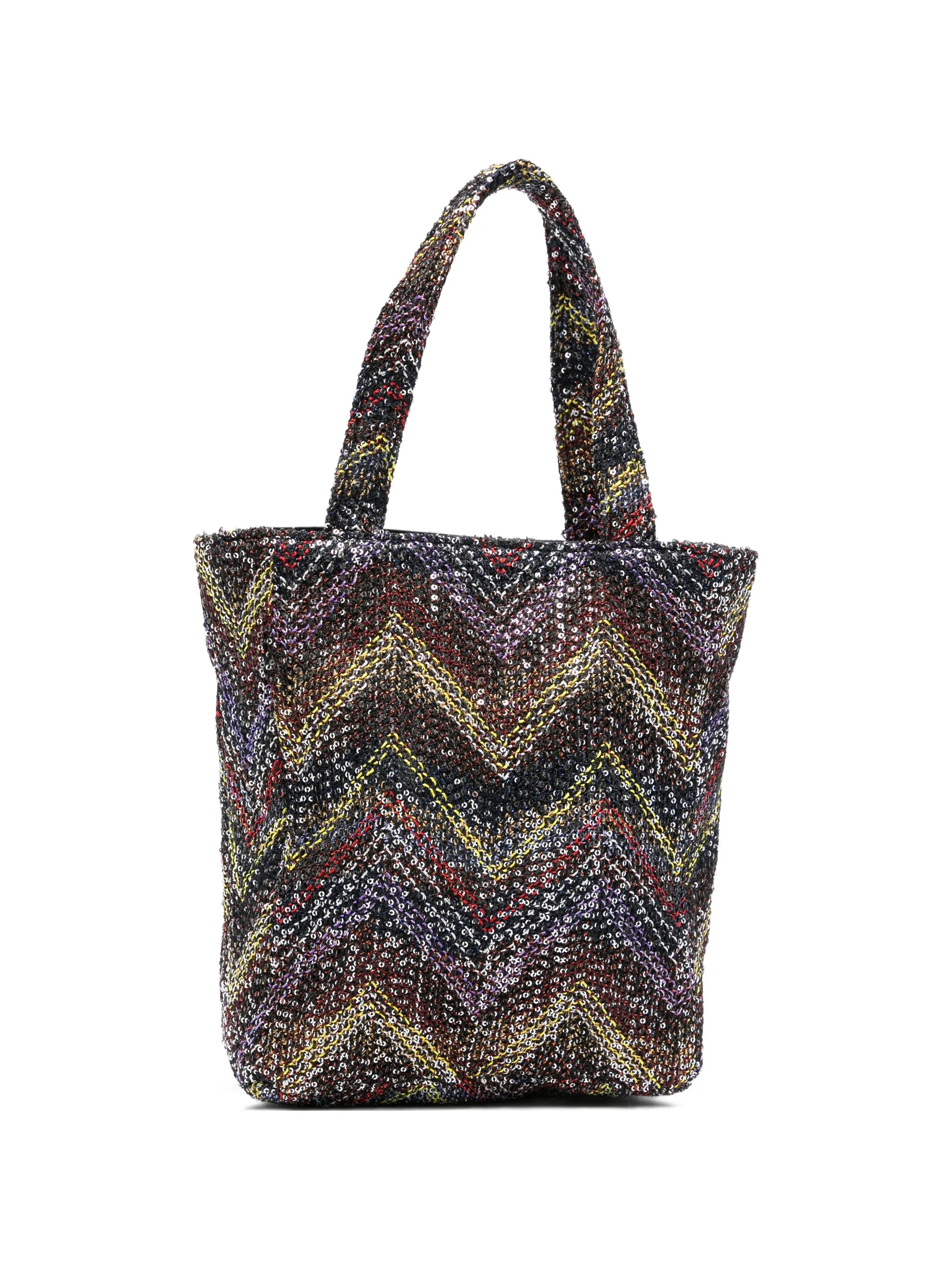 mini Caperdoni sequin chevron tote bag