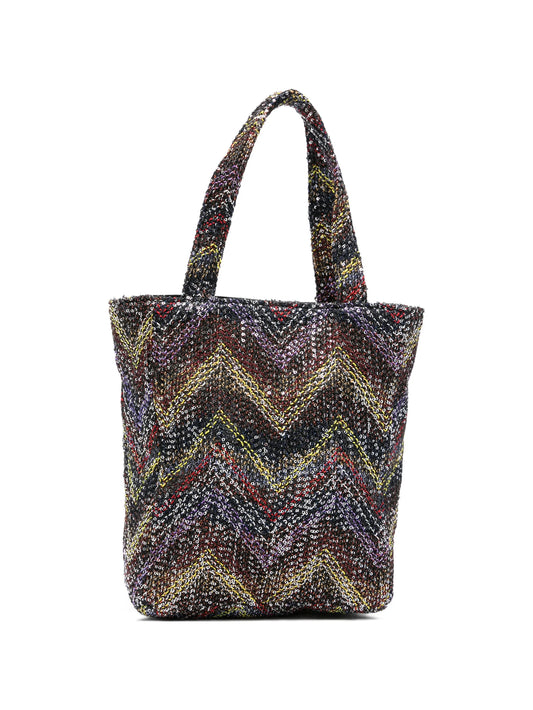 mini Caperdoni sequin chevron tote bag