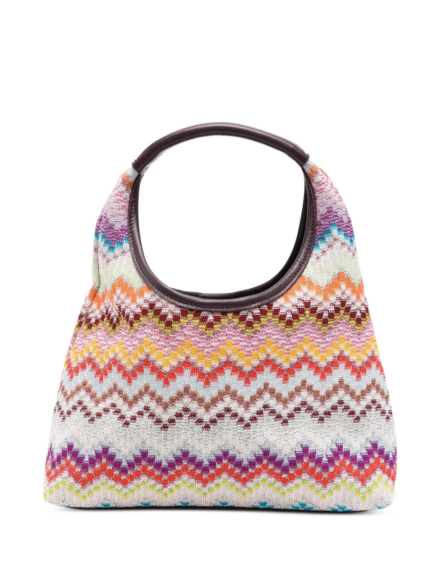 Raschel zigzag-pattern tote bag
