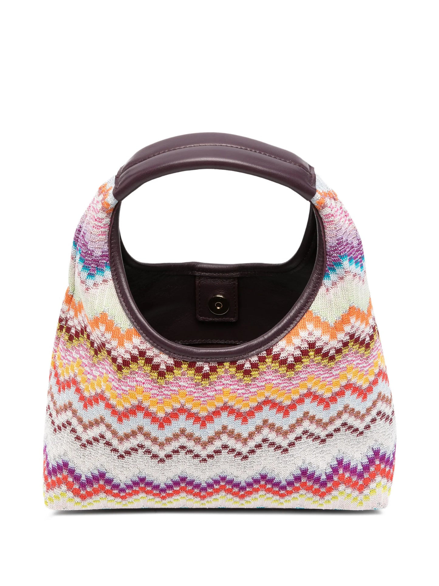 Raschel zigzag-pattern tote bag