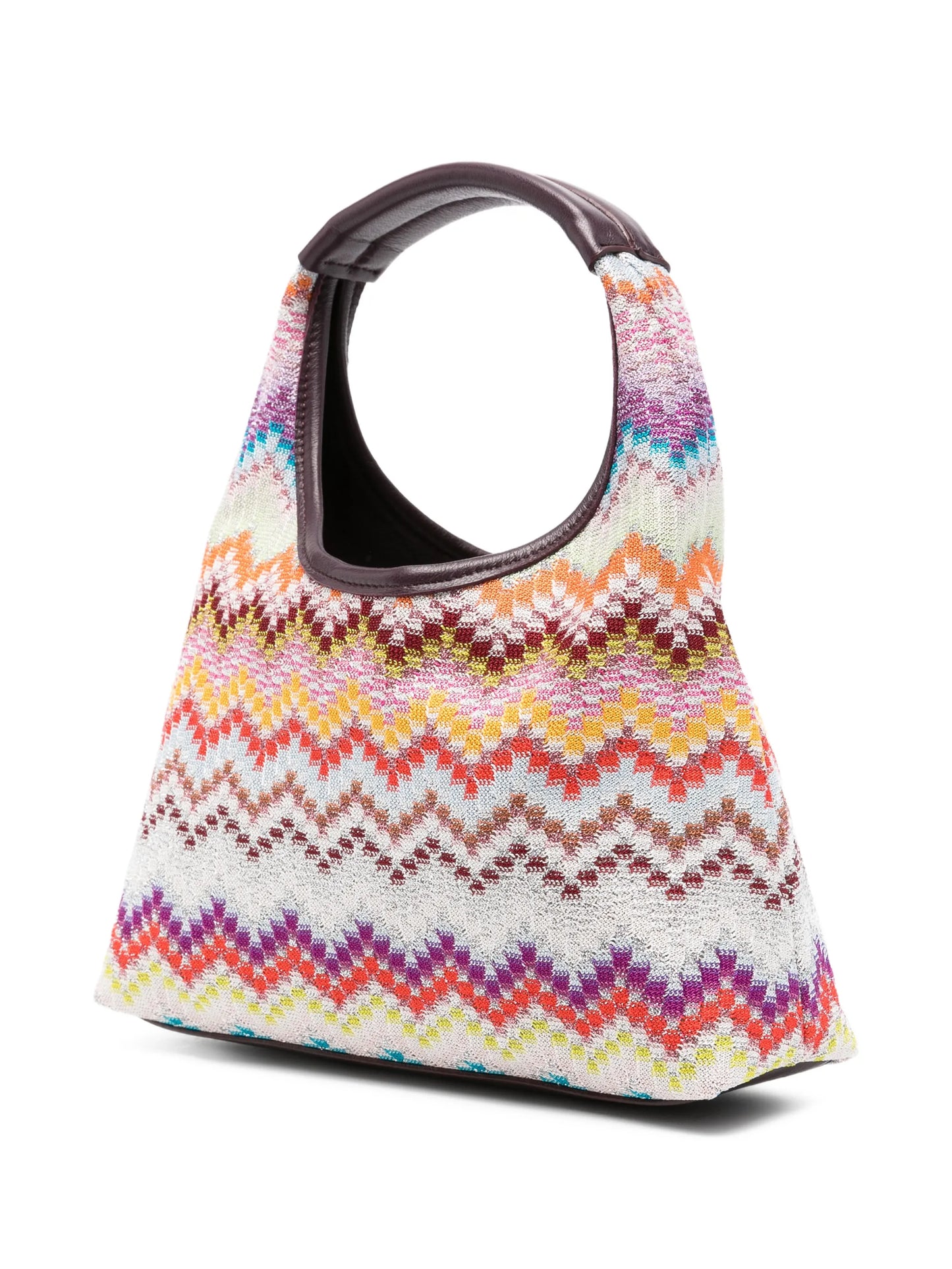 Raschel zigzag-pattern tote bag