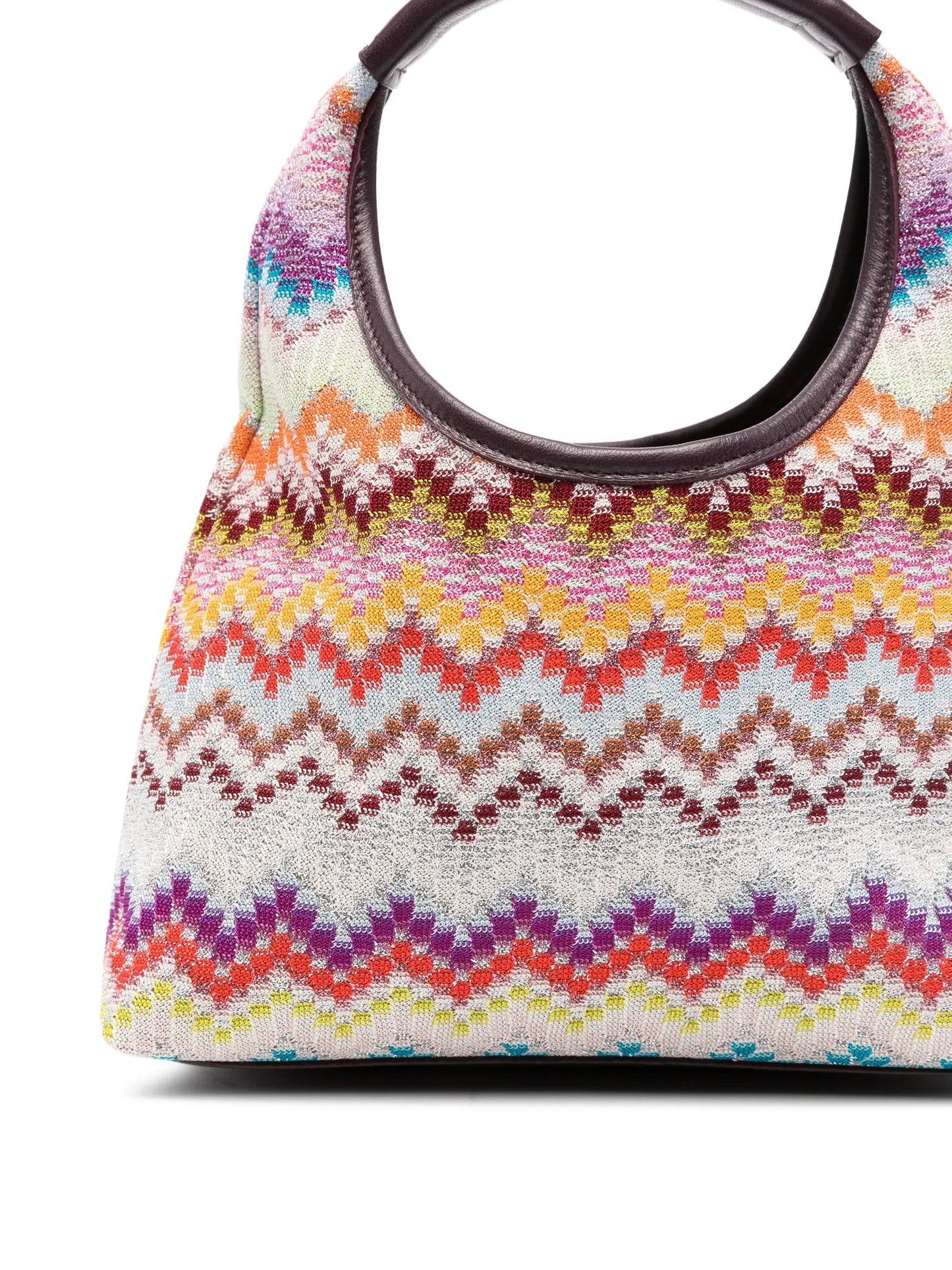 Raschel zigzag-pattern tote bag