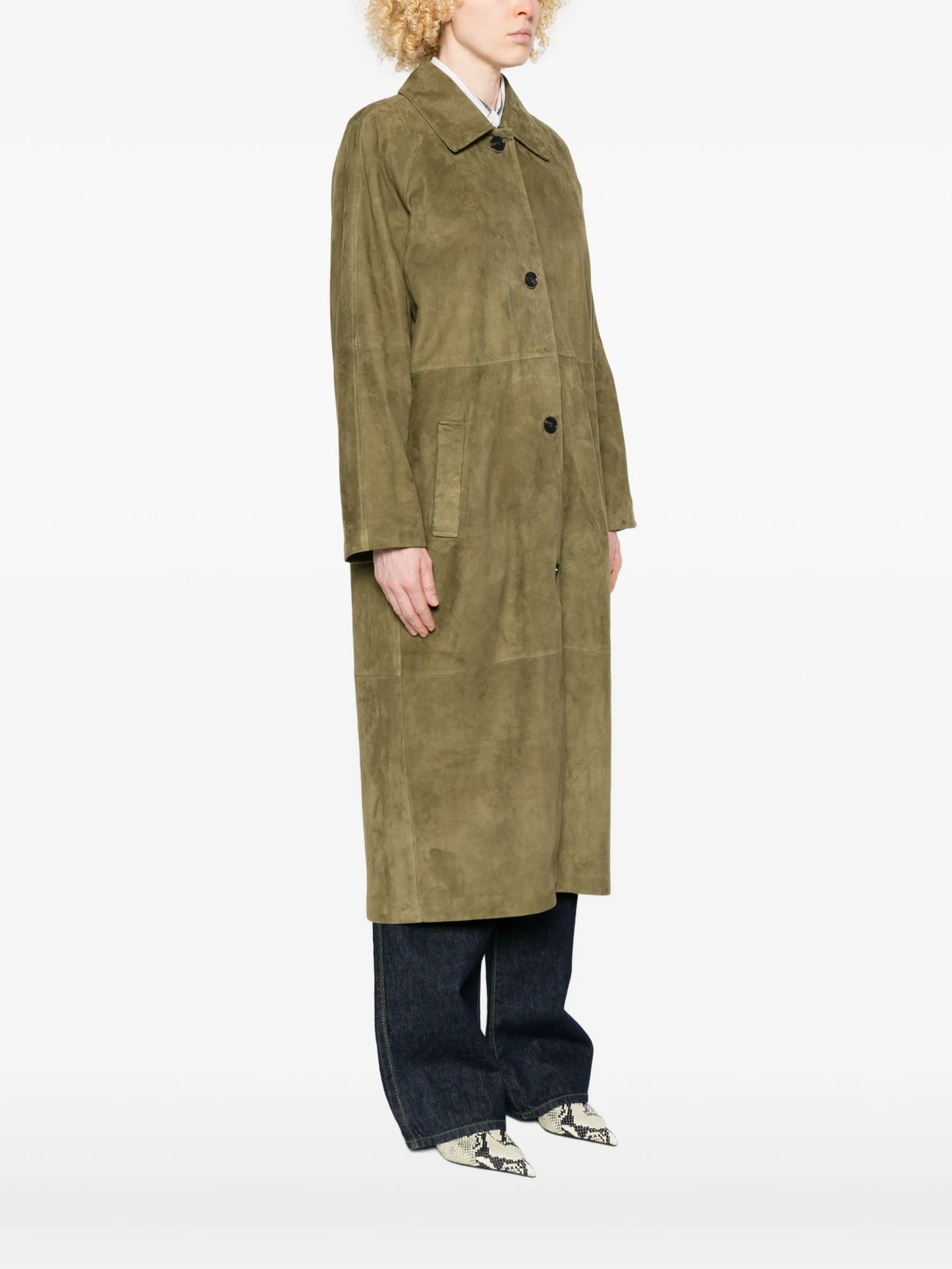 Judy button suede coat
