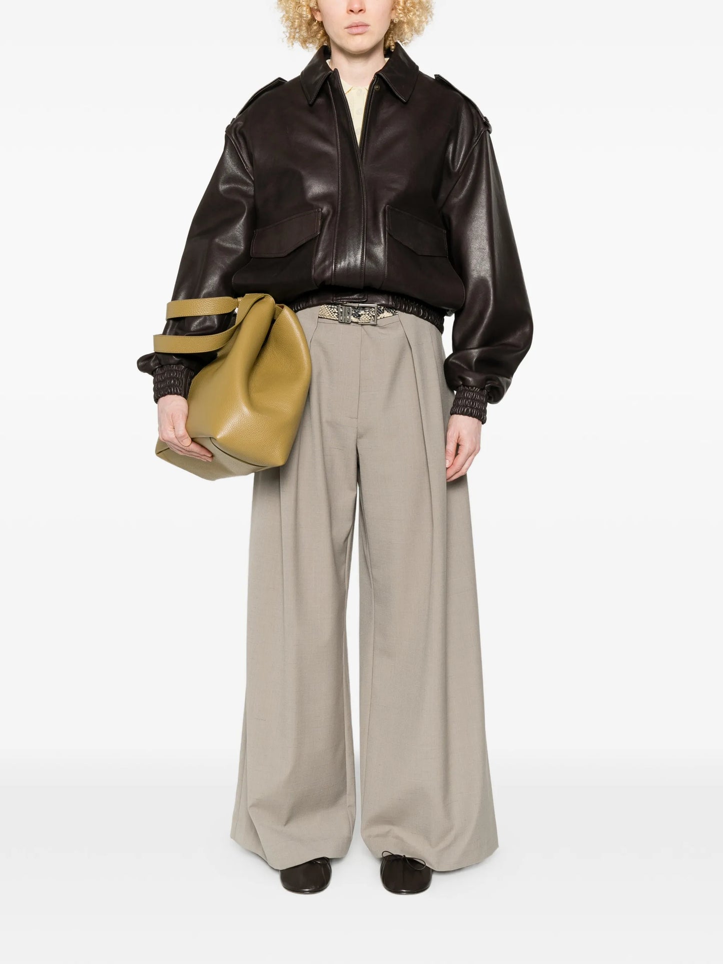 Astra leather bomber jacket