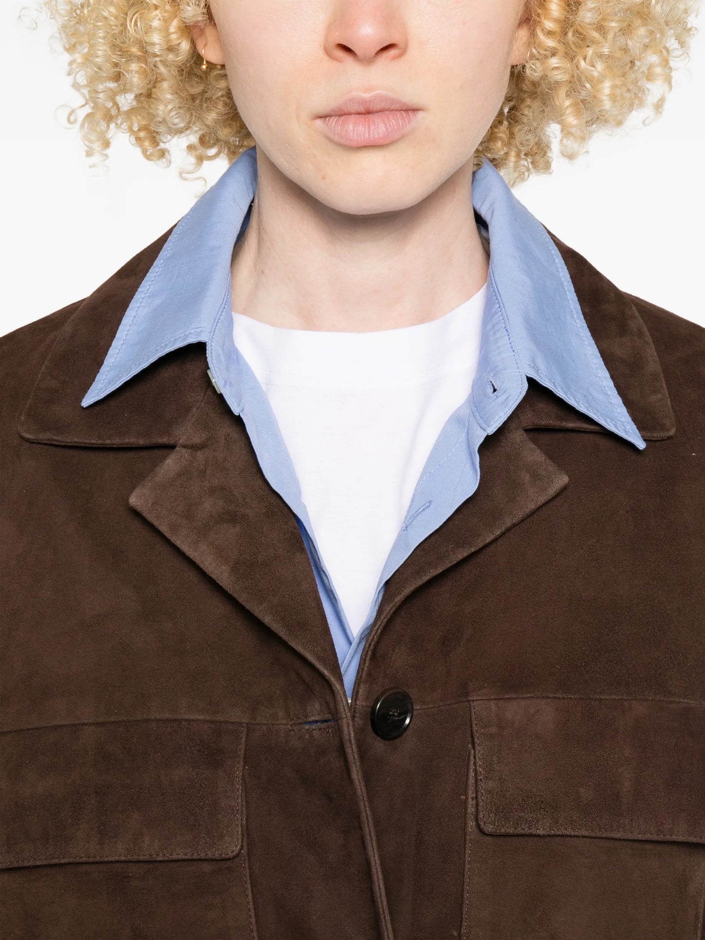 Flore flap-pocket suede jacket