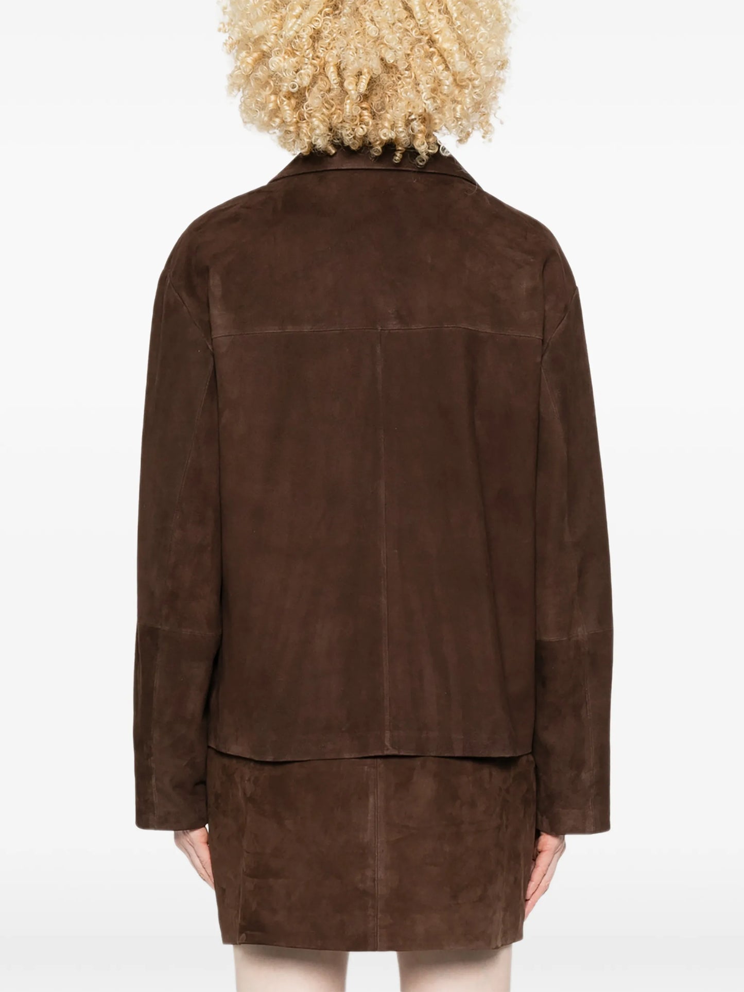 Flore flap-pocket suede jacket
