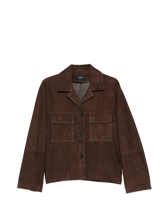 Flore flap-pocket suede jacket