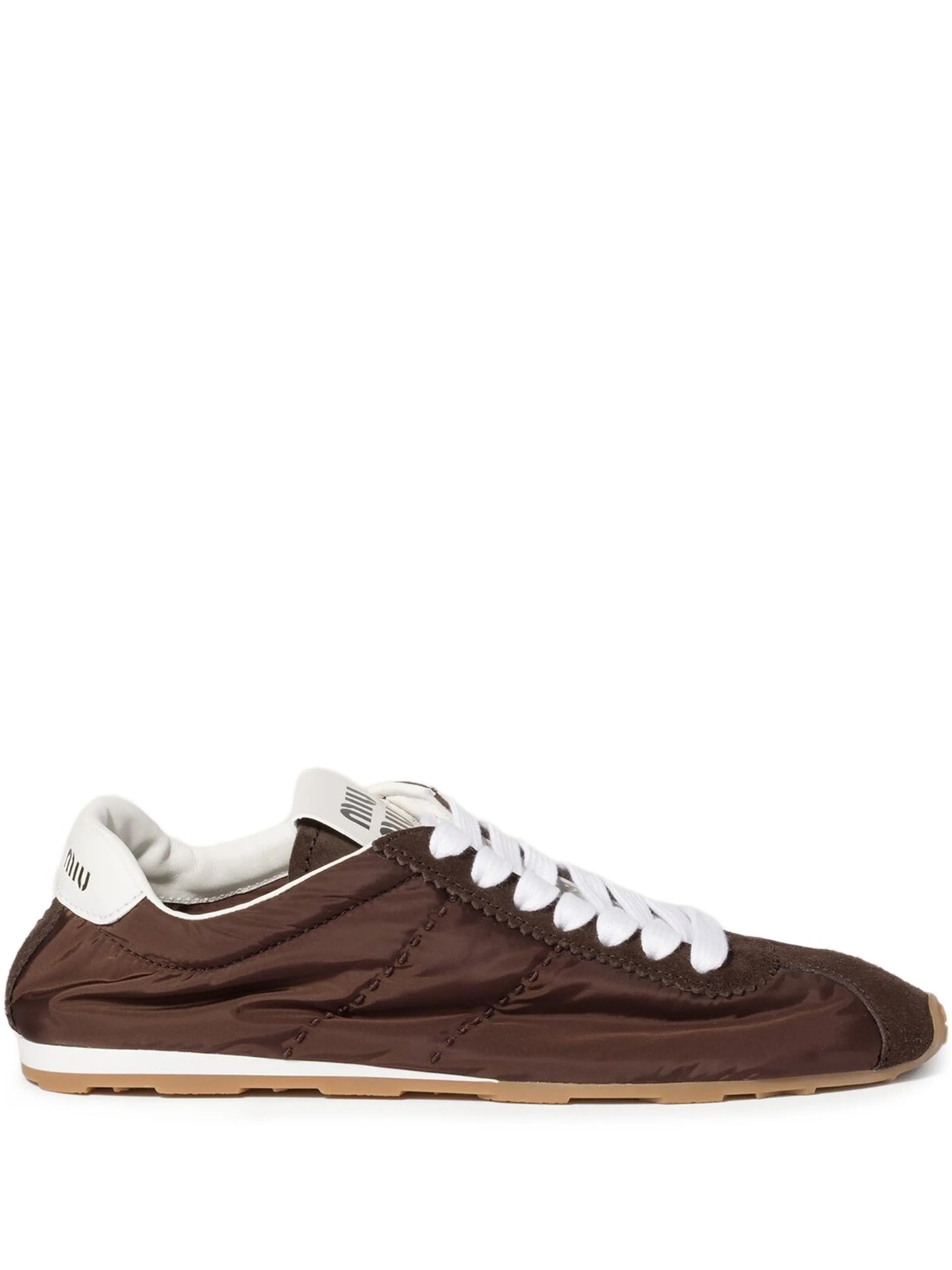 Plume technical fabric and suede sneakers
