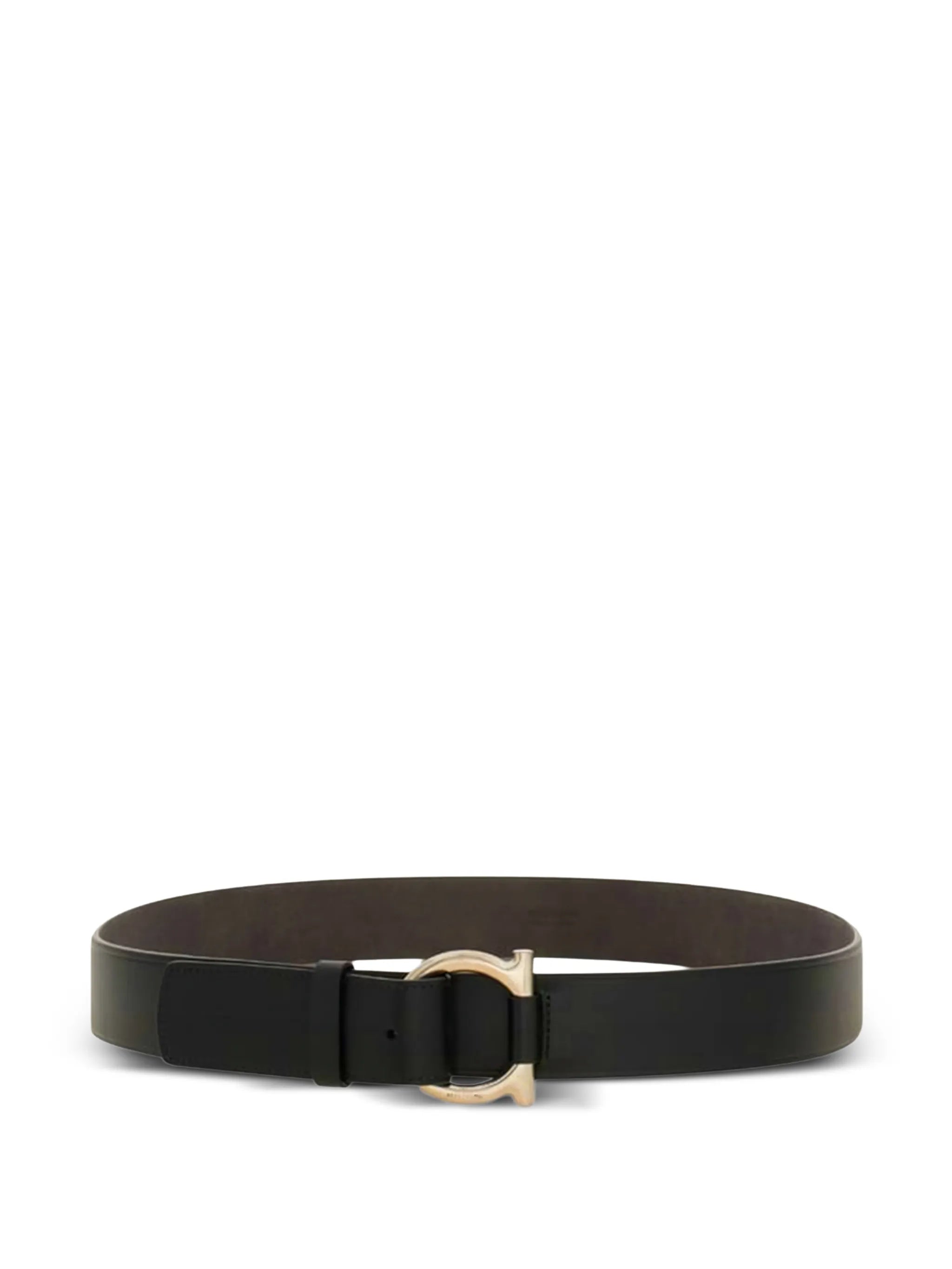 logo-buckle leather belt