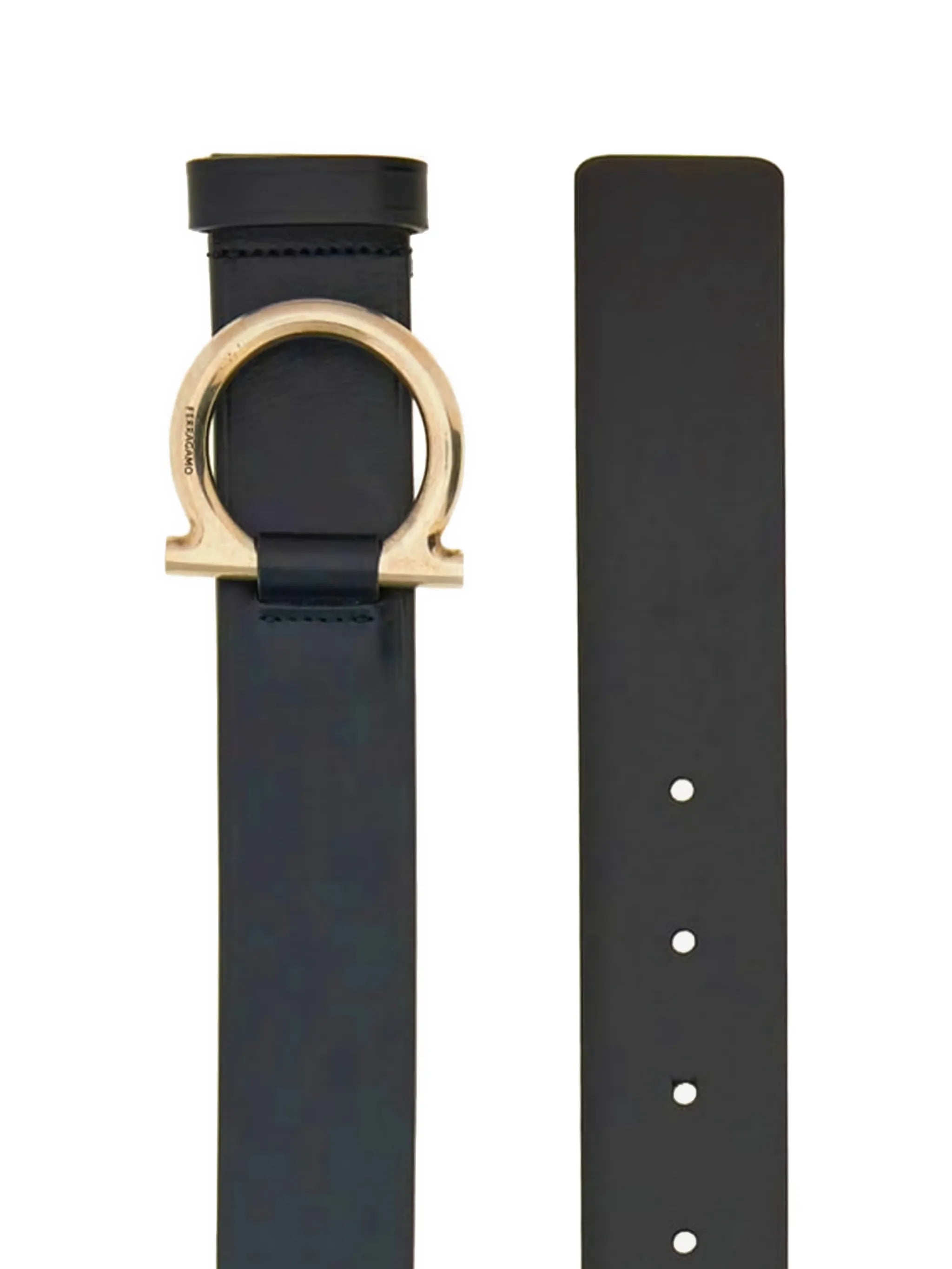 logo-buckle leather belt