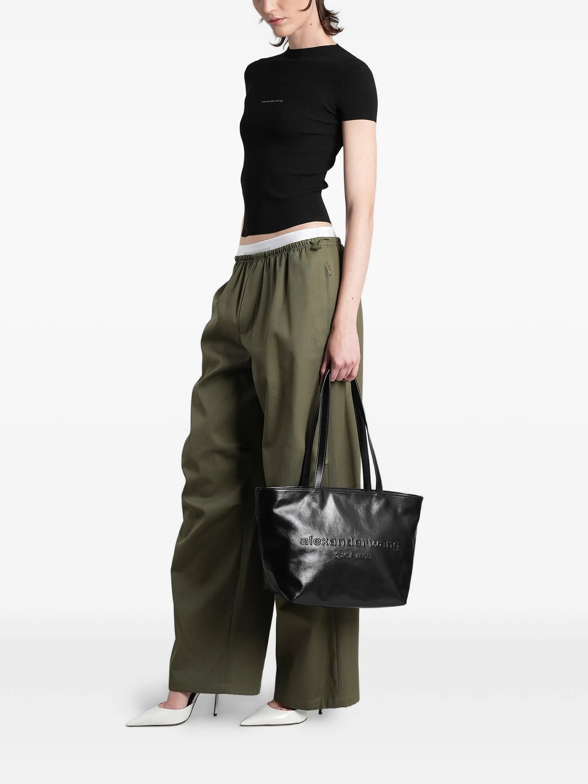 logo-waistband trousers