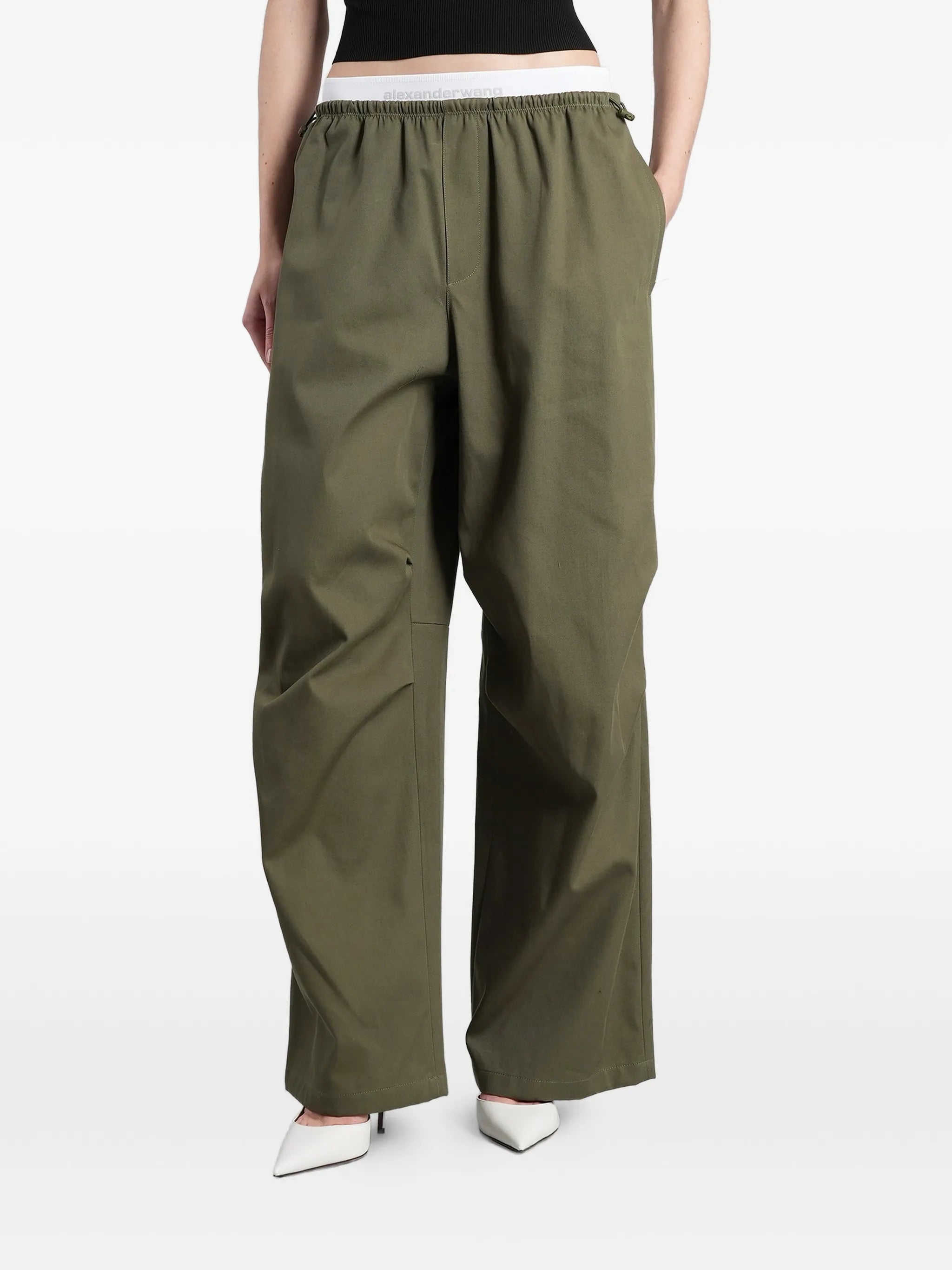 logo-waistband trousers