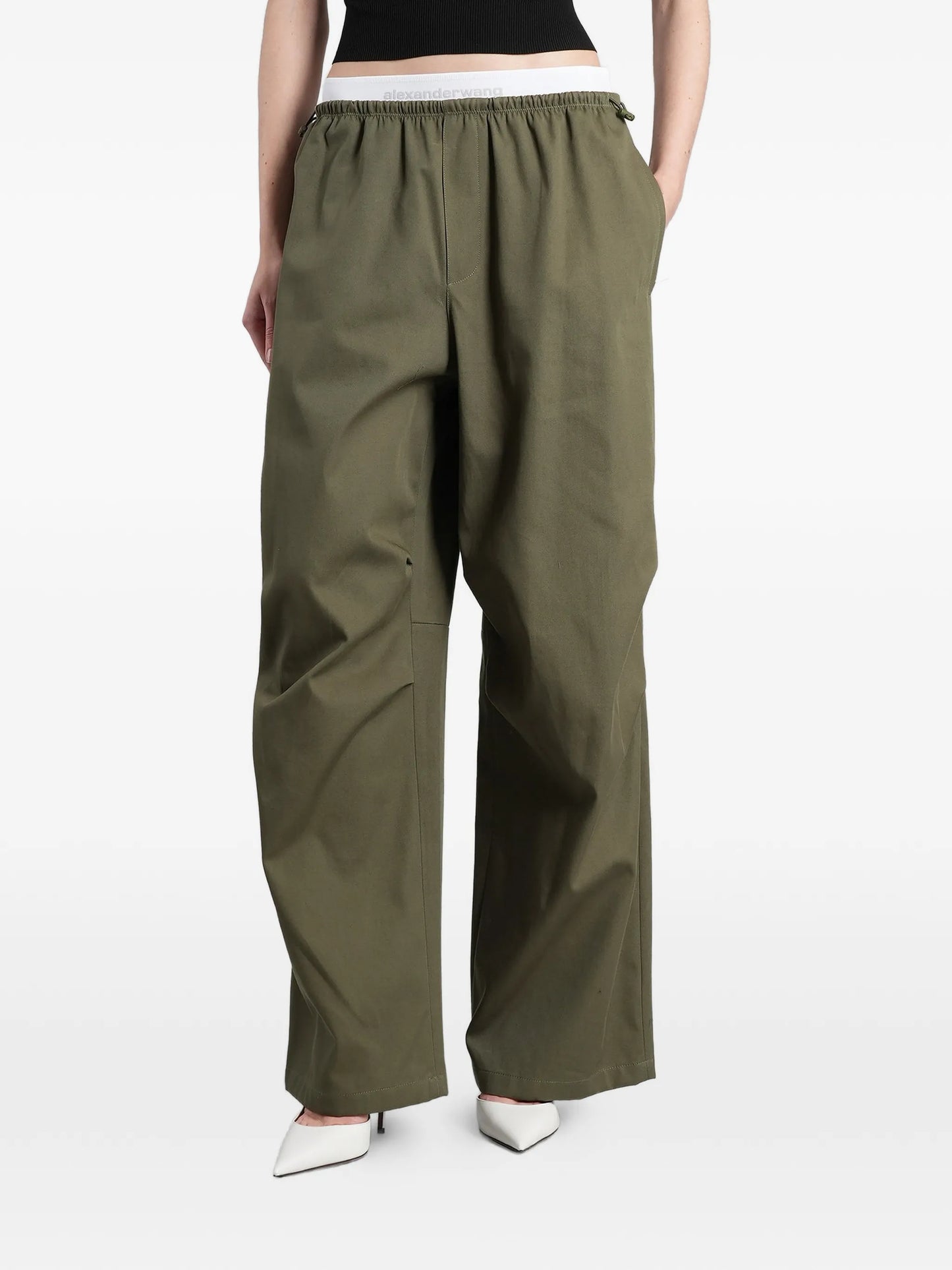 logo-waistband trousers