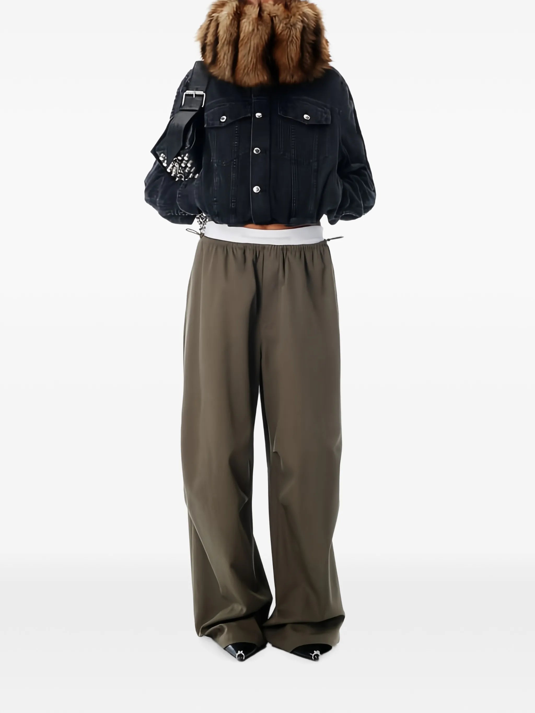logo-waistband trousers