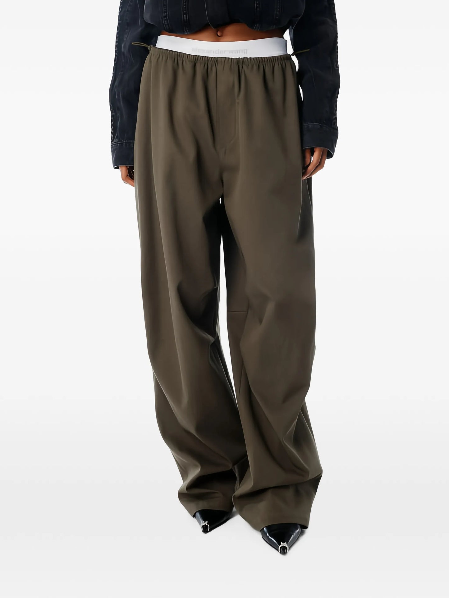 logo-waistband trousers
