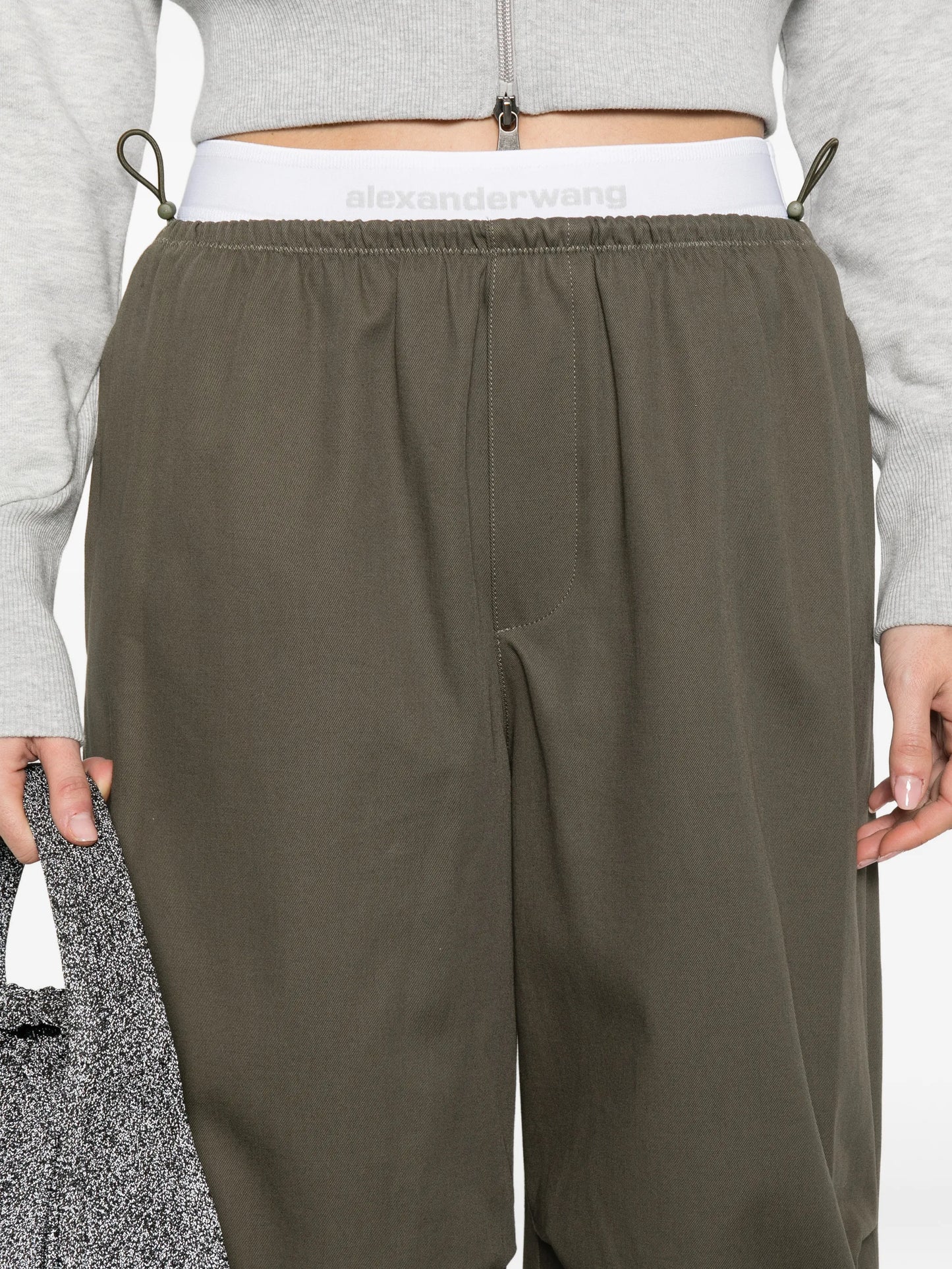 logo-waistband trousers