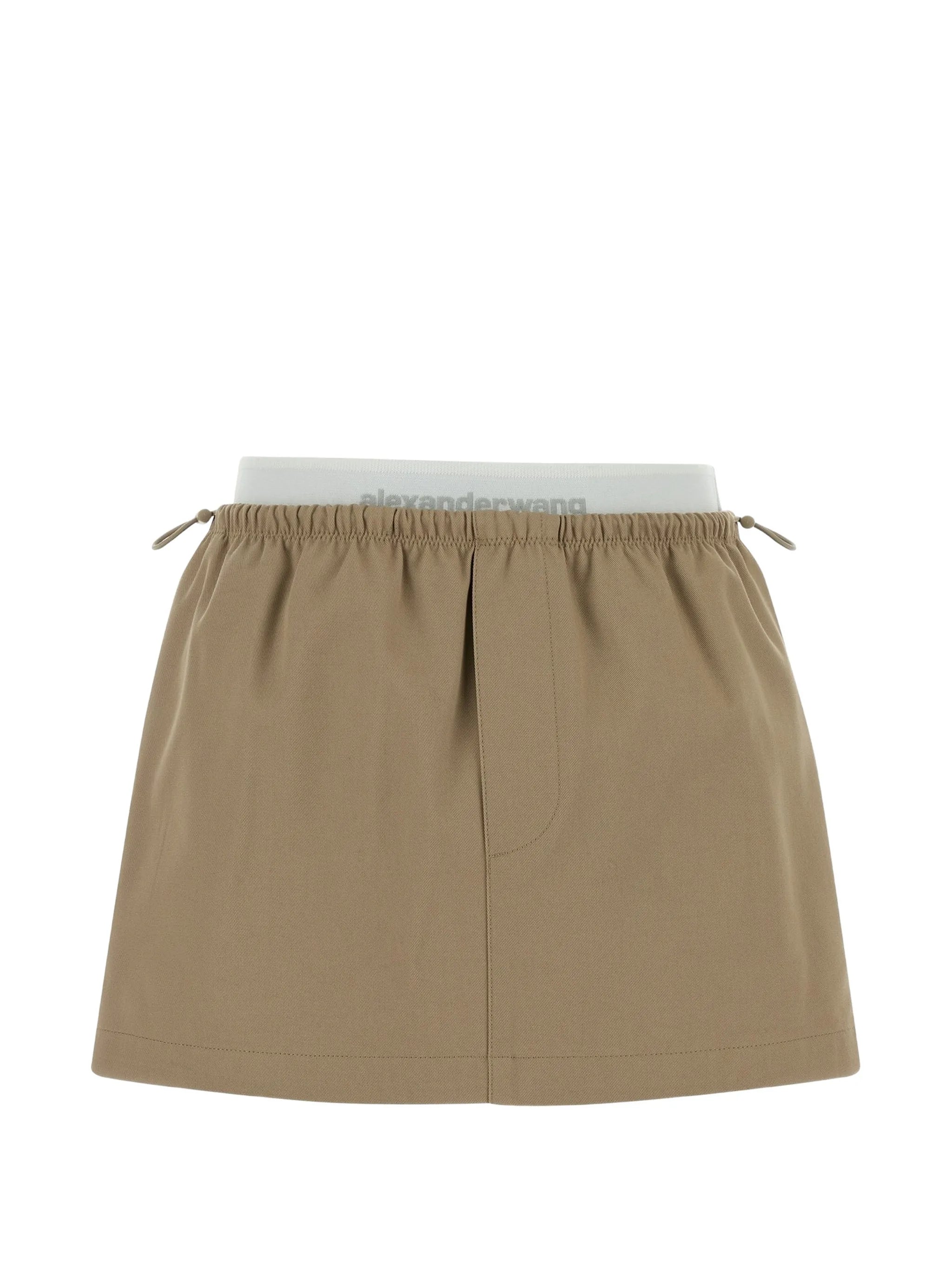 logo miniskirt in twill mid-rise