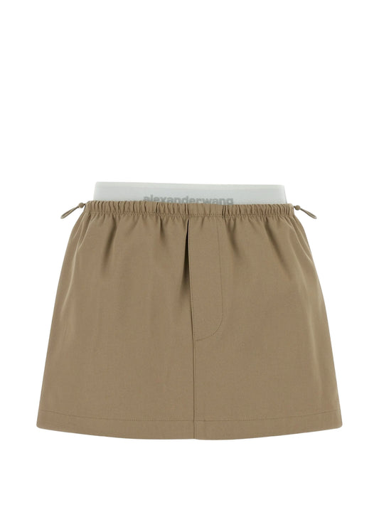 logo miniskirt in twill mid-rise