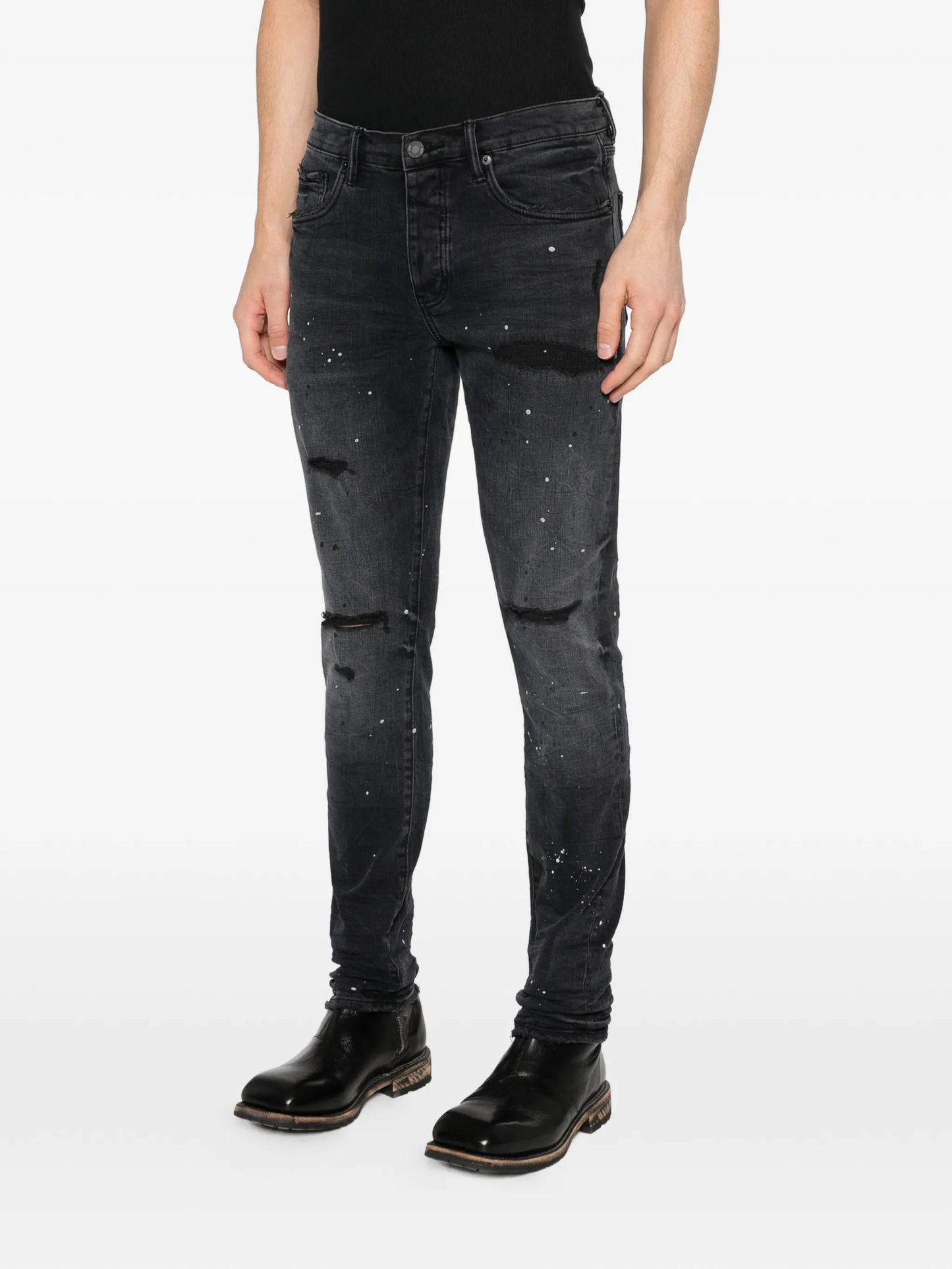 P001 Reflective Paint Repair skinny jeans