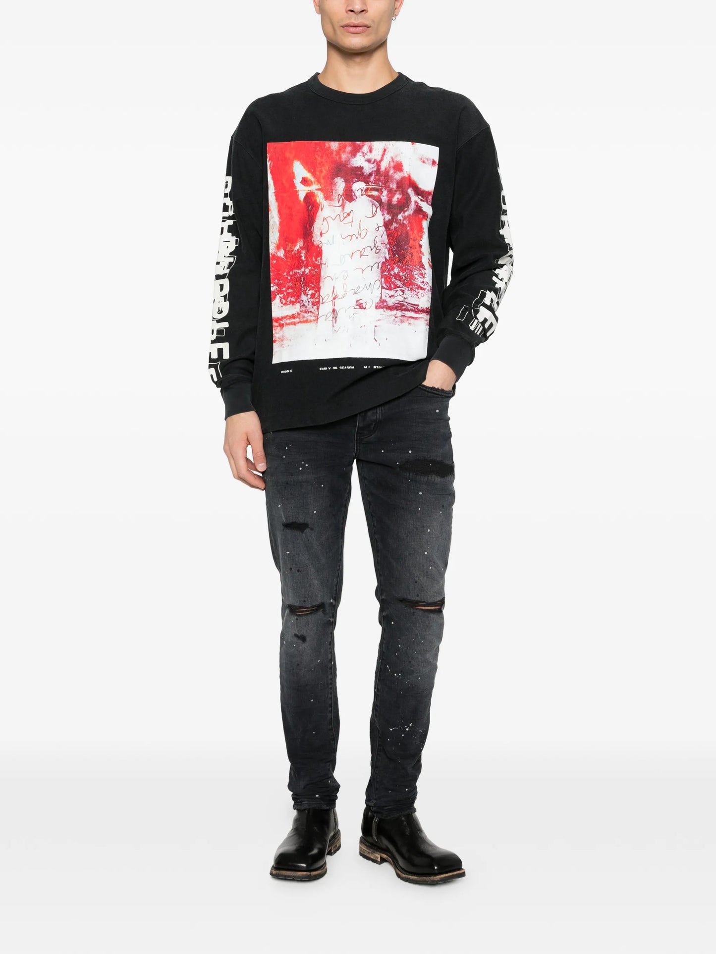 P001 Reflective Paint Repair skinny jeans