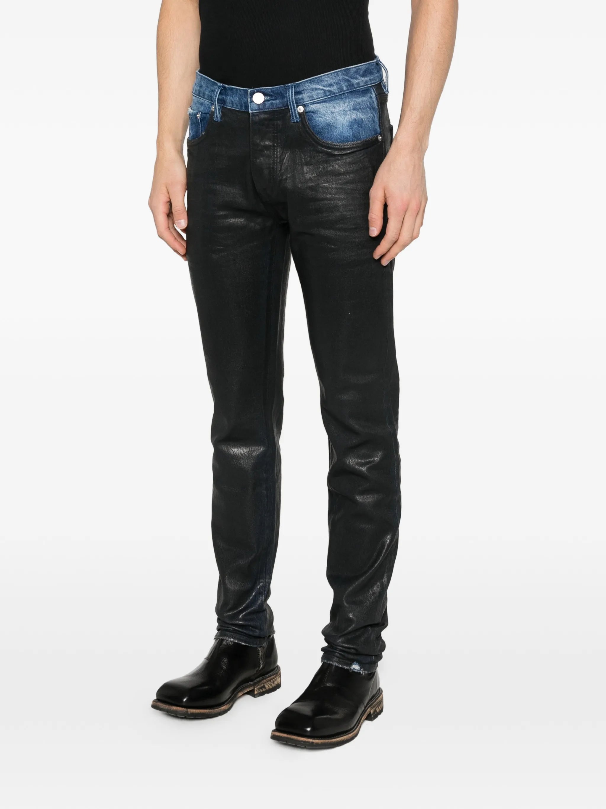 P001 coated skinny jeans