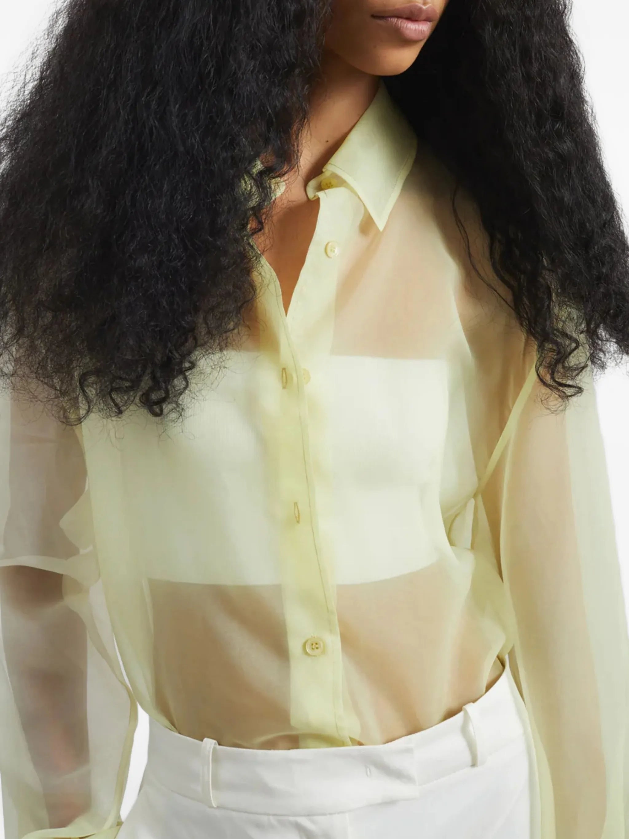 sheer button-up maxi shirt