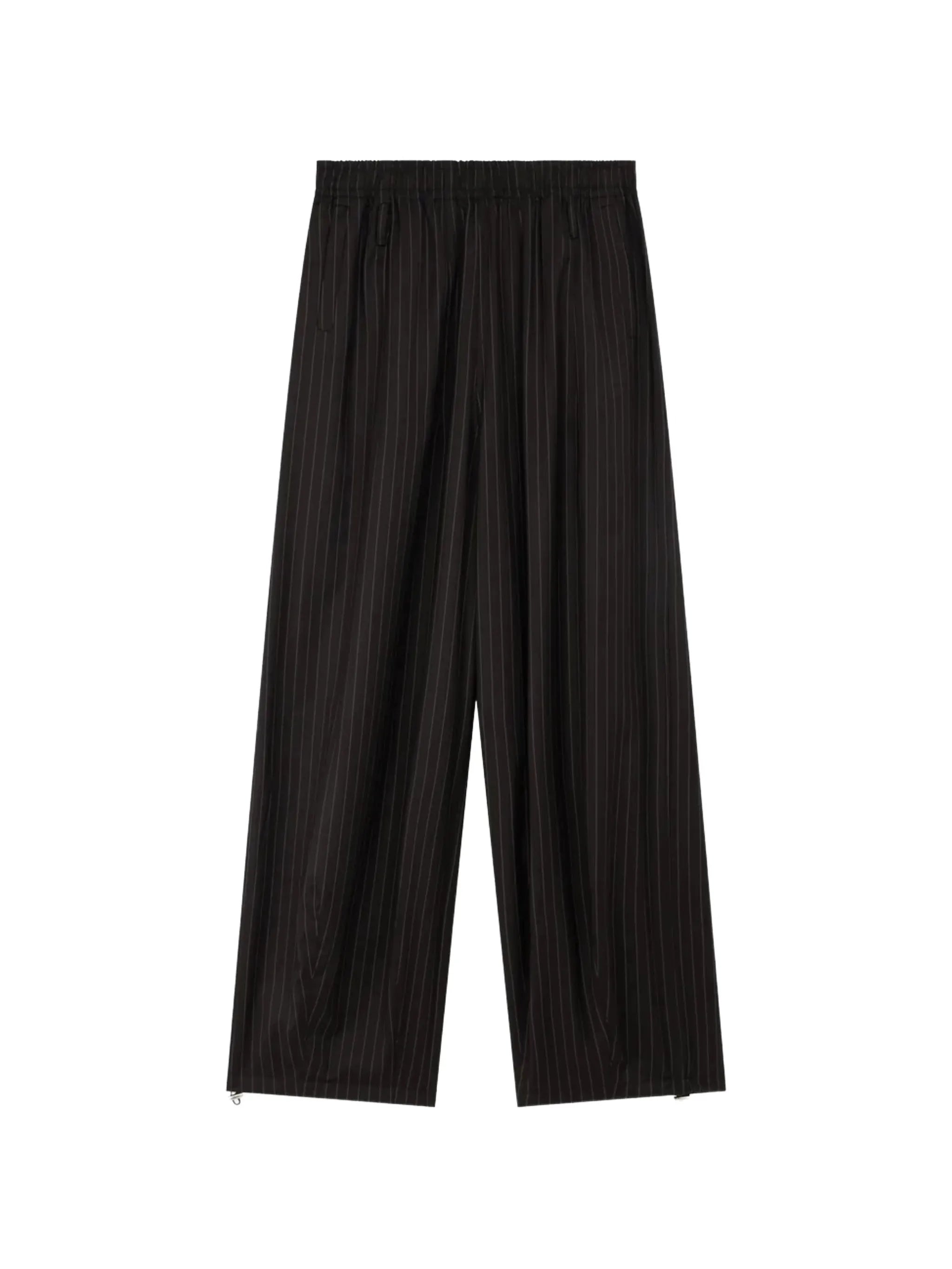 Oakdale pinstripe belted palazzo pants