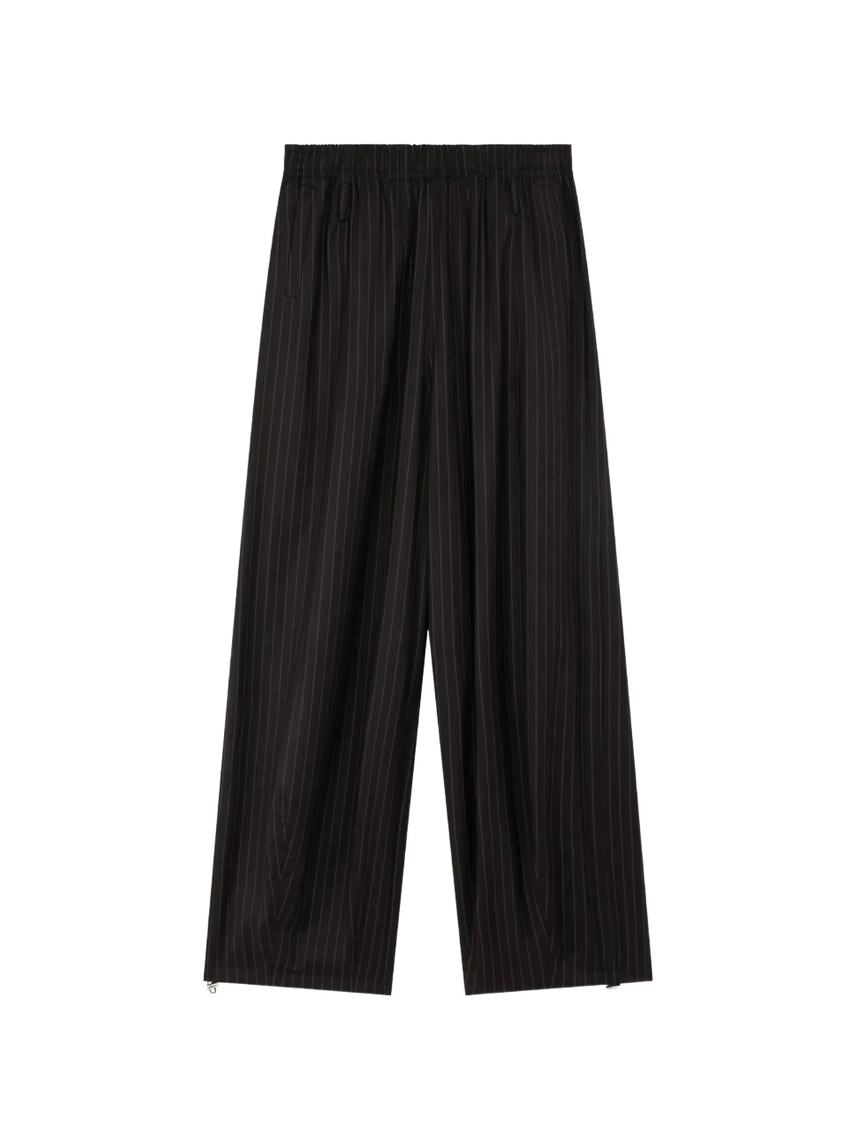 Oakdale pinstripe belted palazzo pants