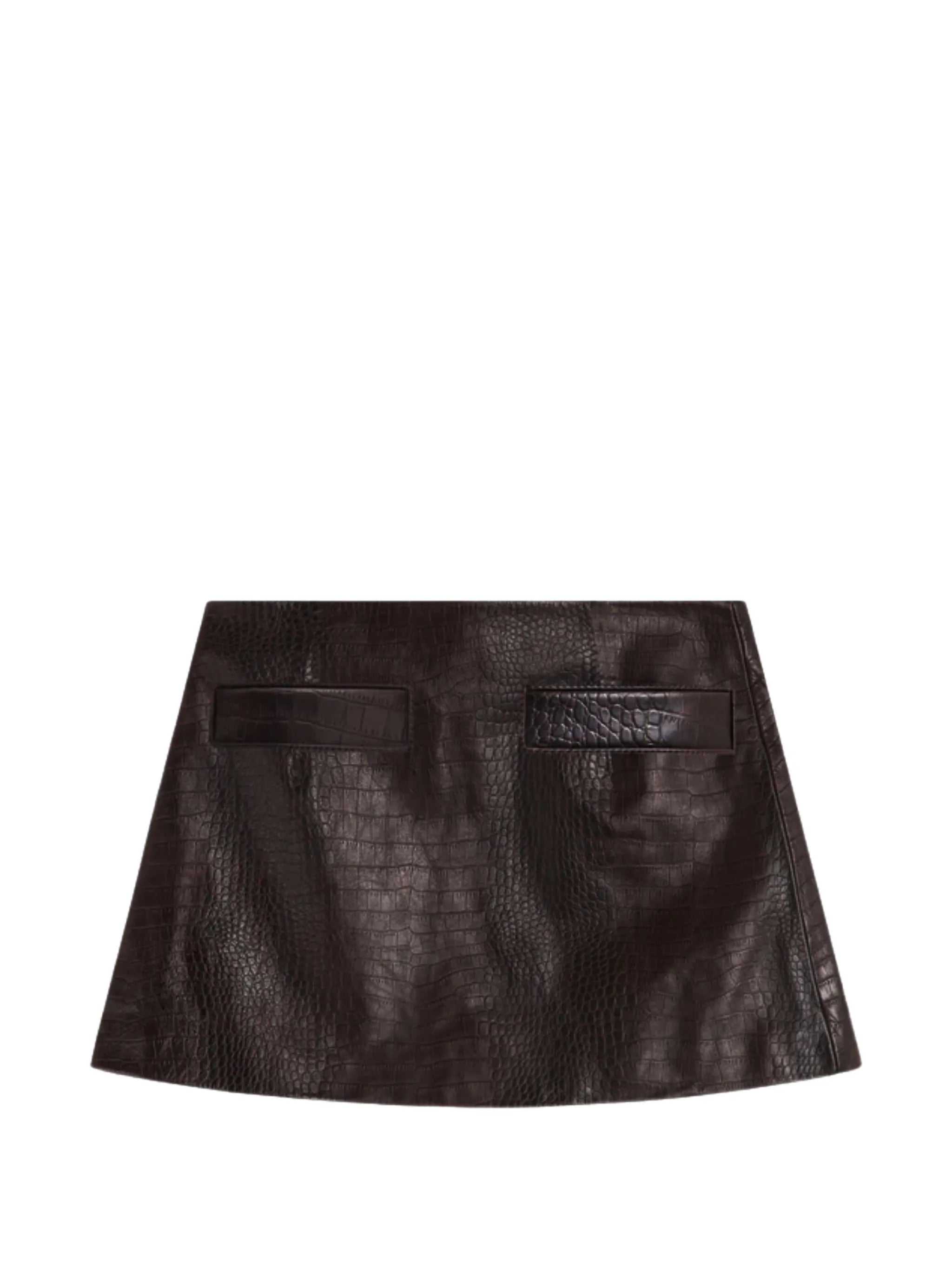 Rory croc-embossed mini skirt