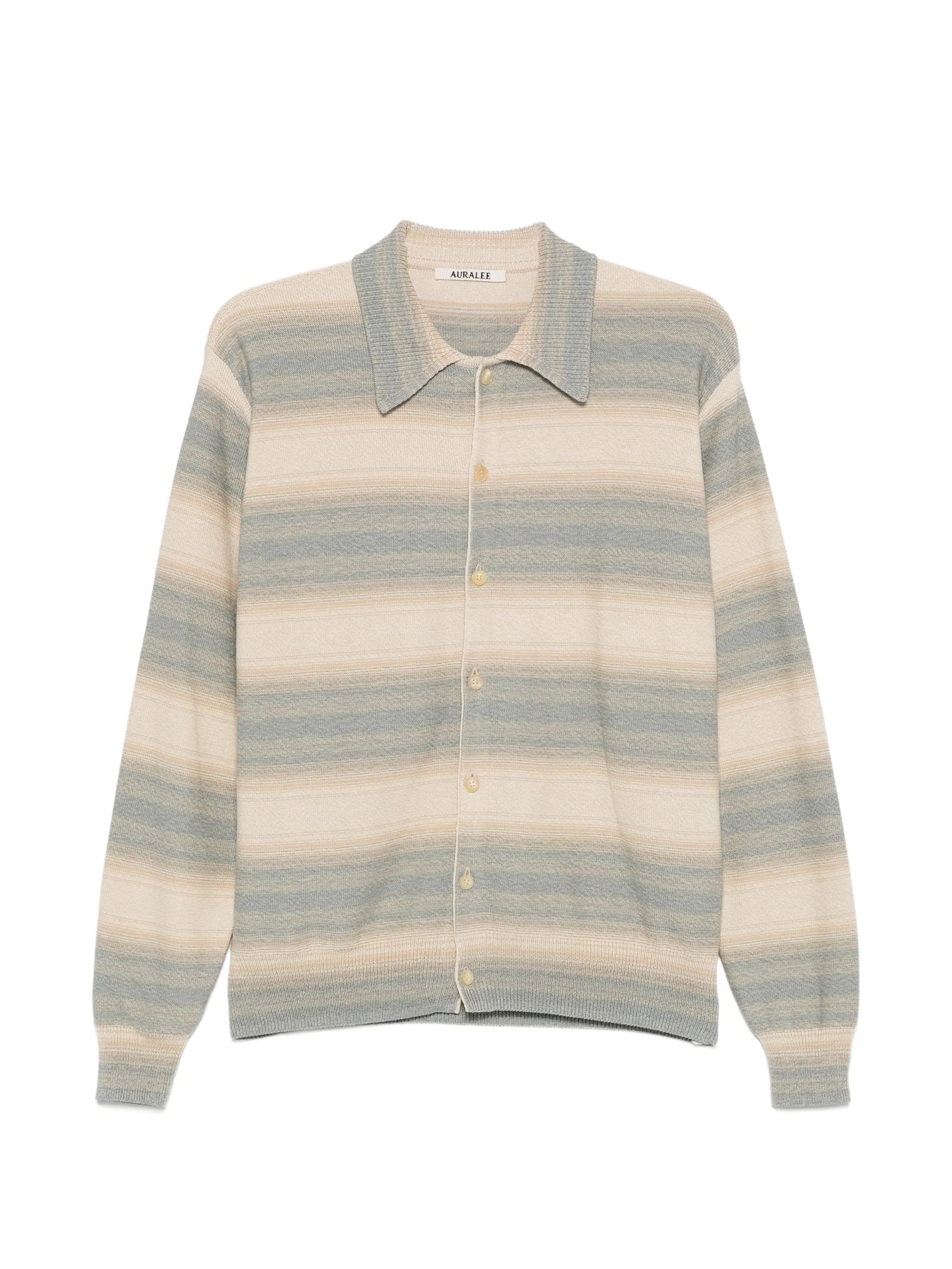 stripe-pattern knit cardigan