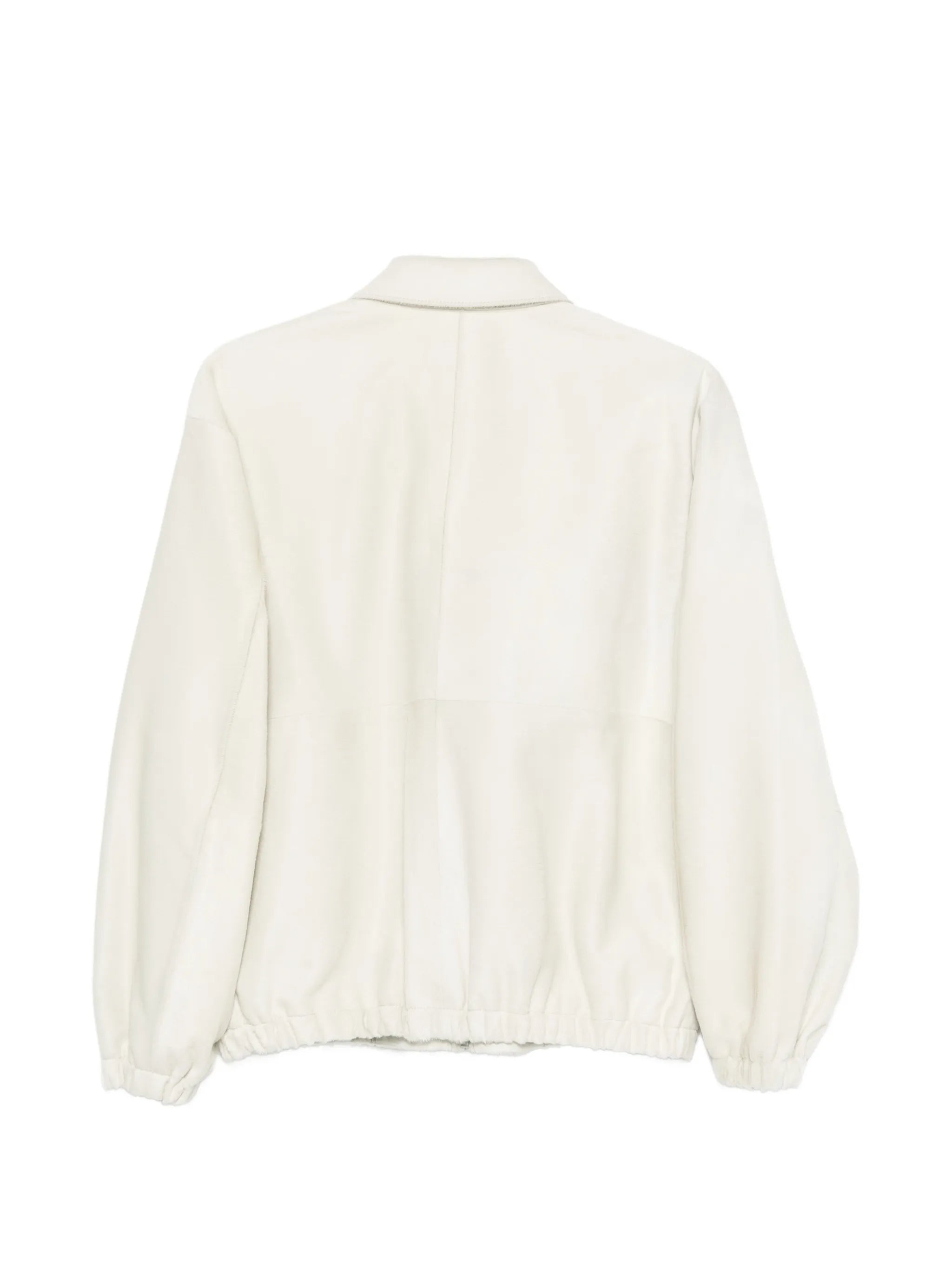 calf-hair zip-up blouson